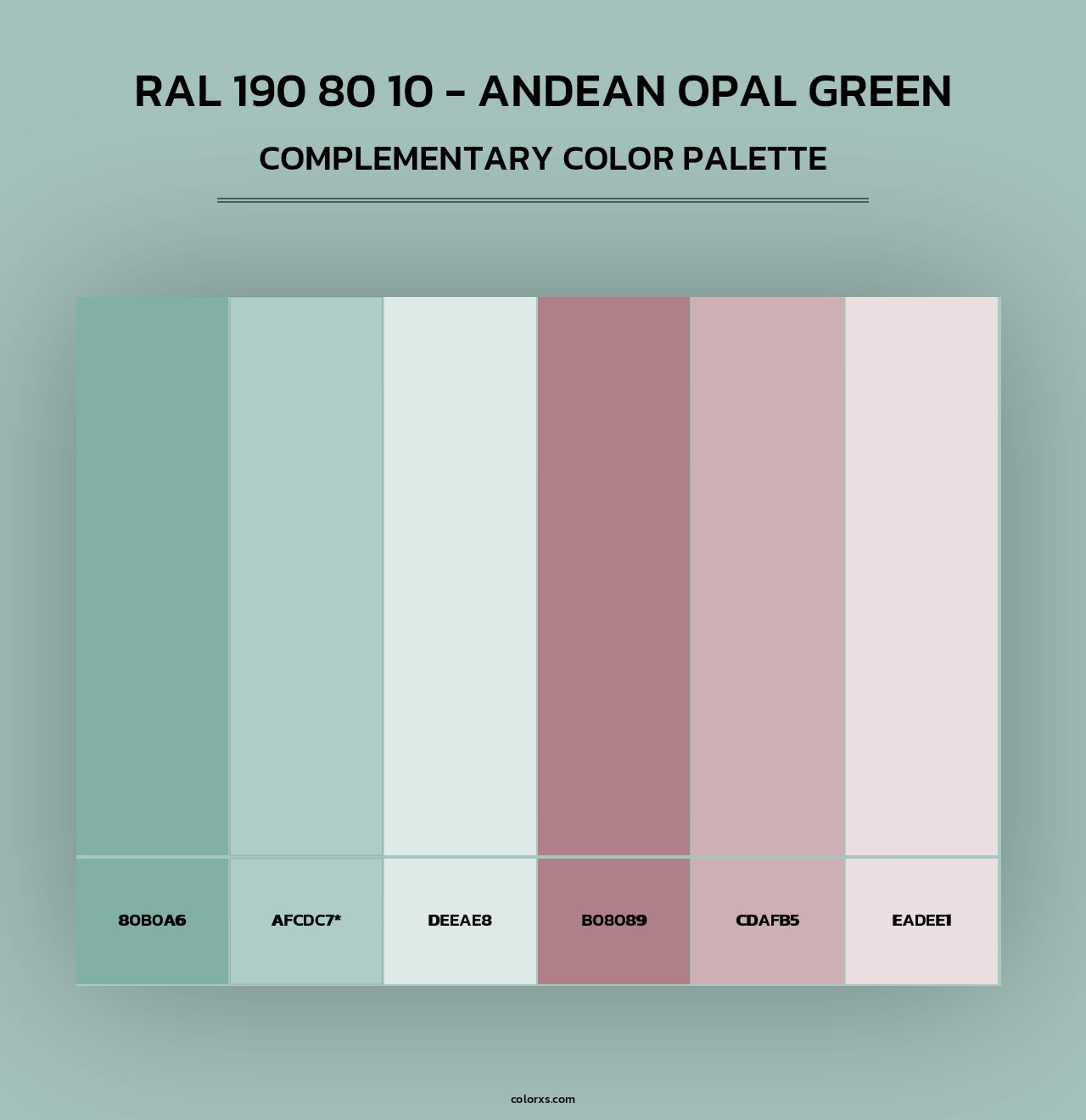 RAL 190 80 10 - Andean Opal Green - Complementary Color Palette