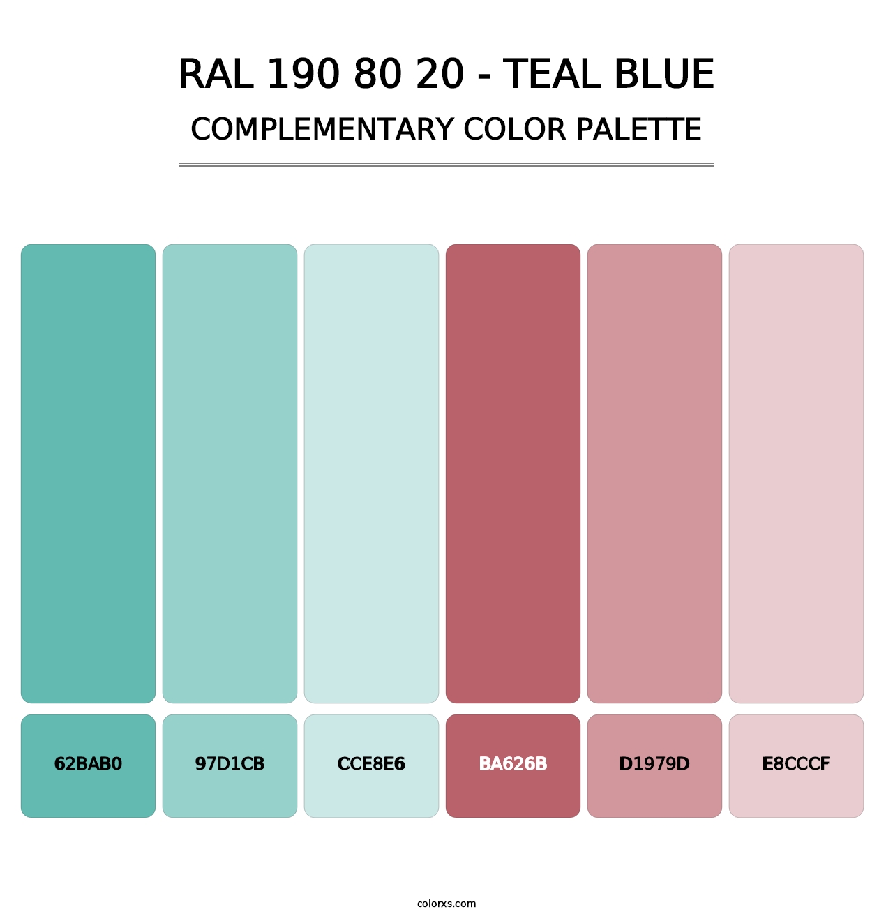 RAL 190 80 20 - Teal Blue - Complementary Color Palette