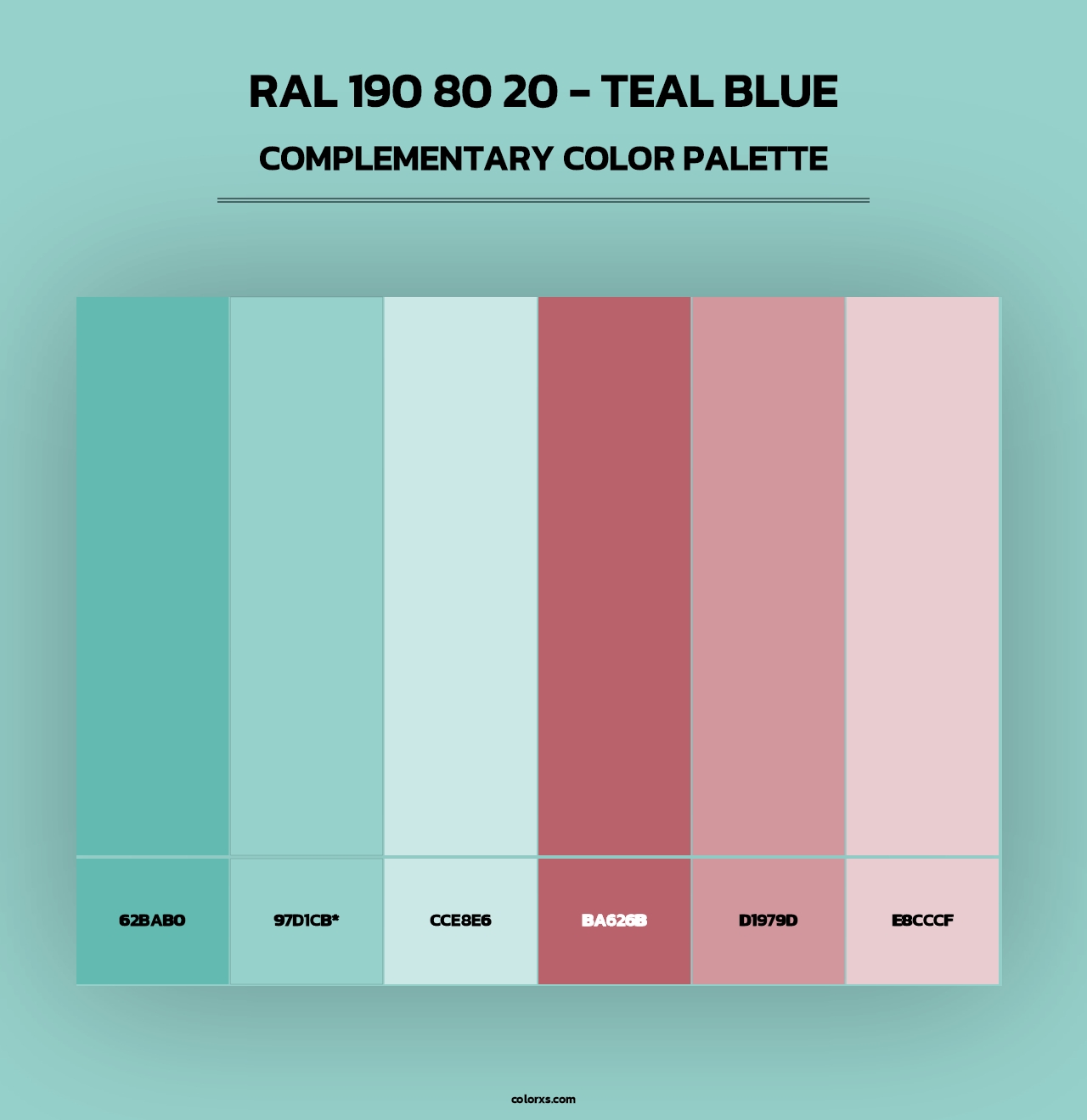 RAL 190 80 20 - Teal Blue - Complementary Color Palette