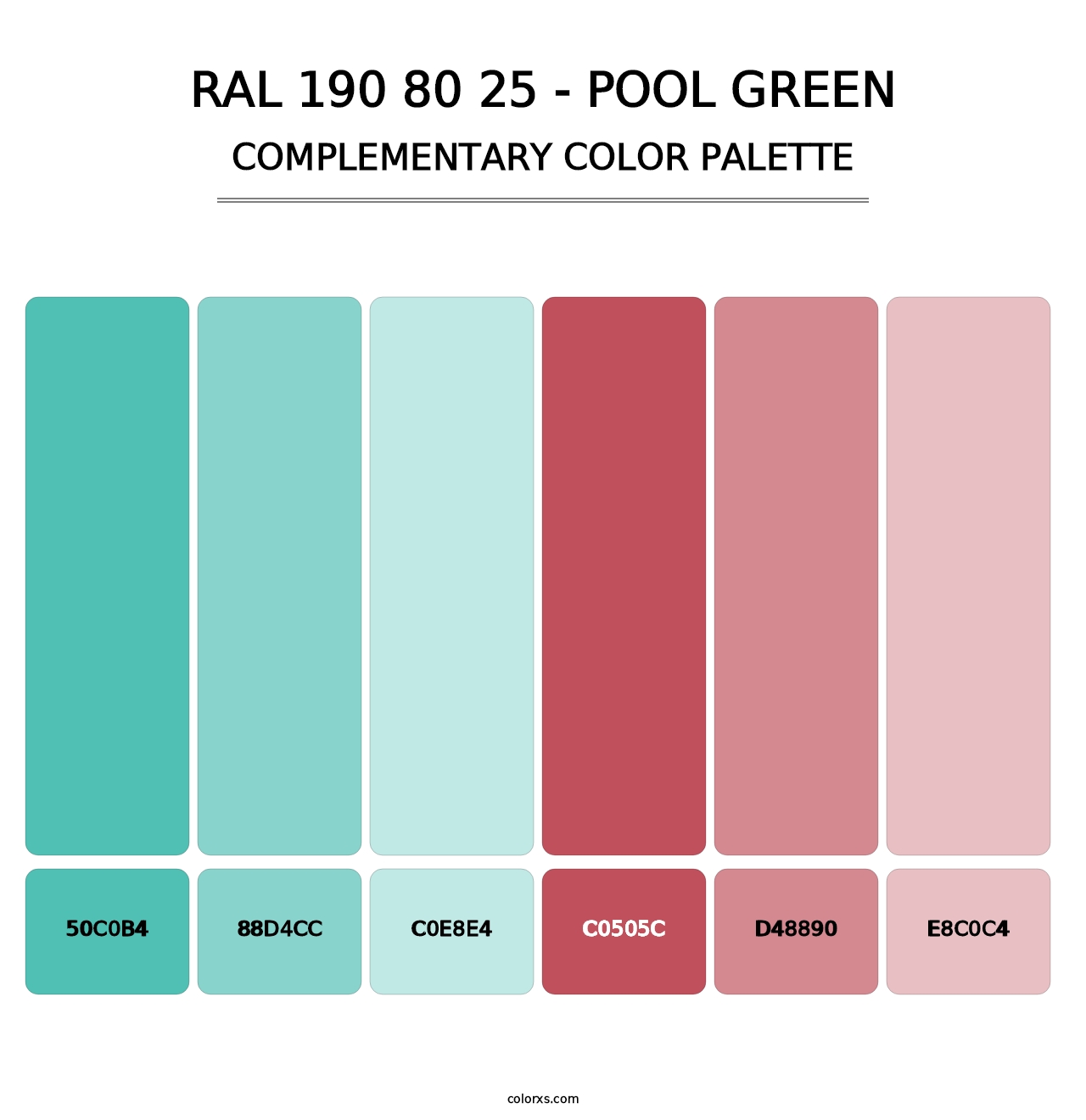 RAL 190 80 25 - Pool Green - Complementary Color Palette