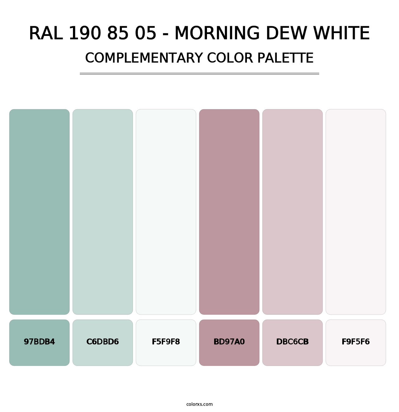 RAL 190 85 05 - Morning Dew White - Complementary Color Palette