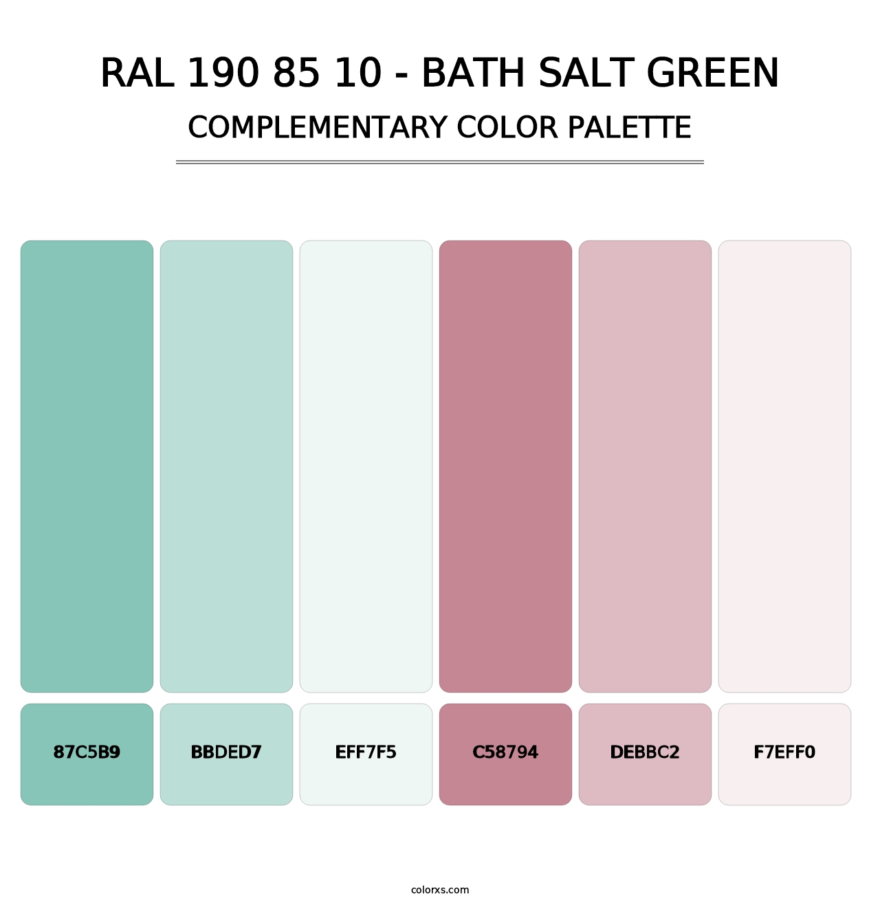 RAL 190 85 10 - Bath Salt Green - Complementary Color Palette