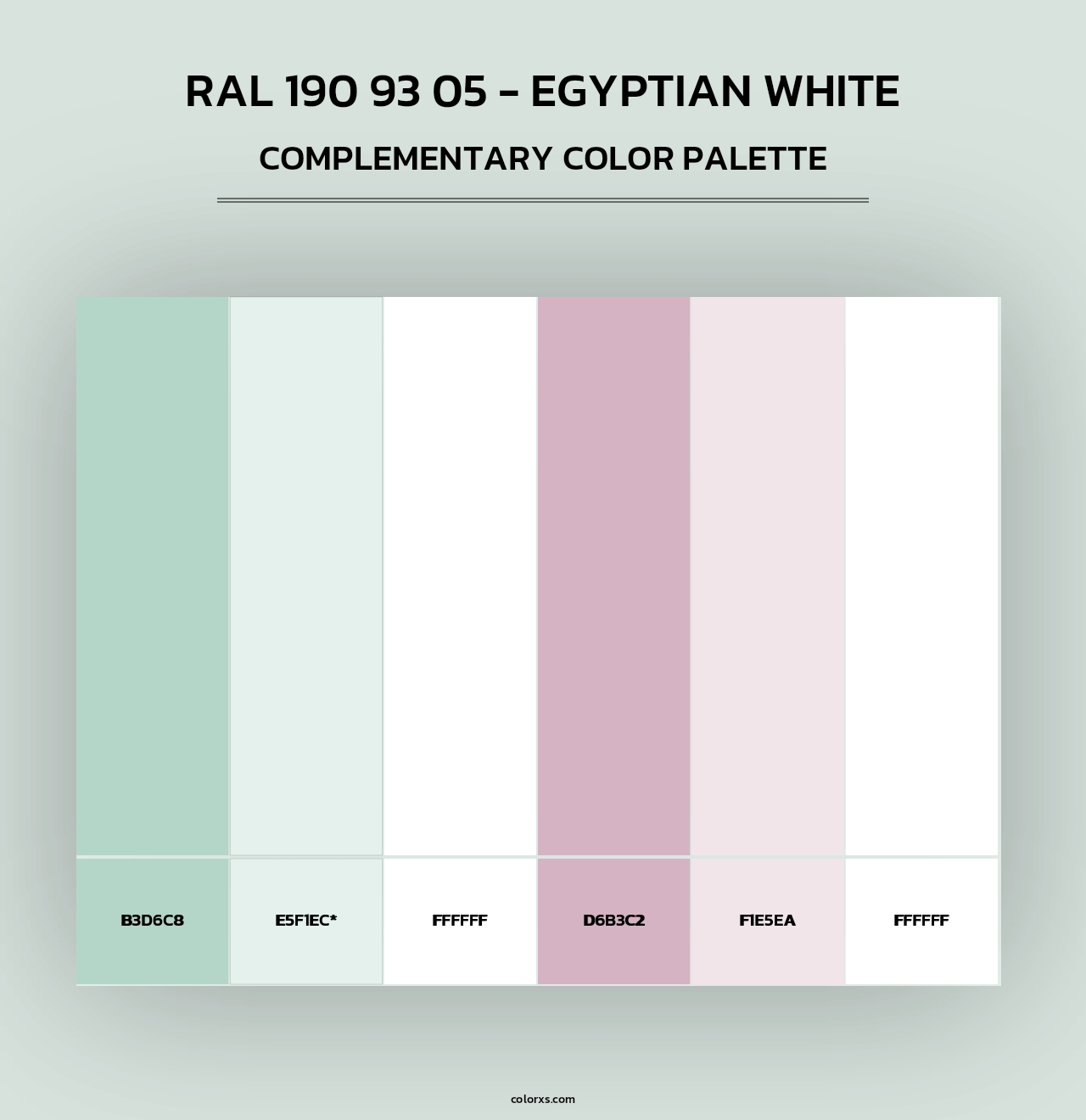 RAL 190 93 05 - Egyptian White - Complementary Color Palette