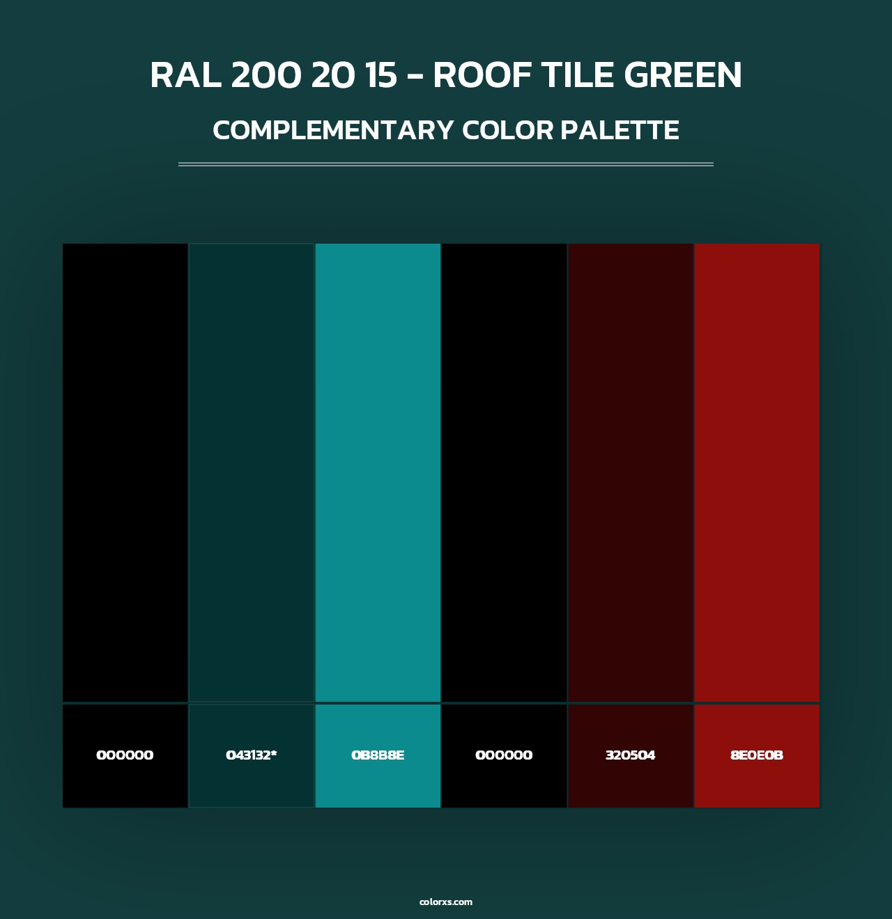 RAL 200 20 15 - Roof Tile Green - Complementary Color Palette