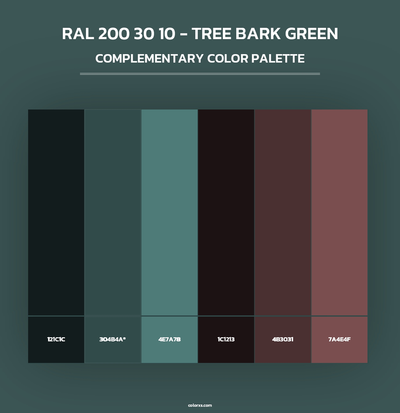 RAL 200 30 10 - Tree Bark Green - Complementary Color Palette