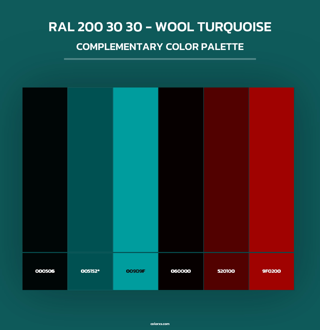 RAL 200 30 30 - Wool Turquoise - Complementary Color Palette