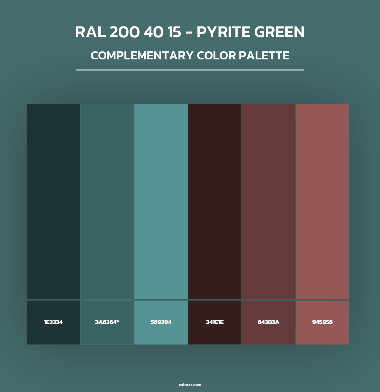 RAL 200 40 15 - Pyrite Green - Complementary Color Palette