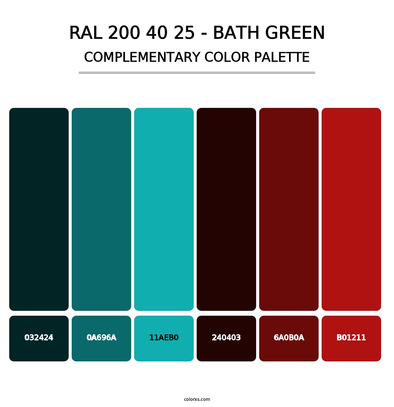 RAL 200 40 25 - Bath Green - Complementary Color Palette