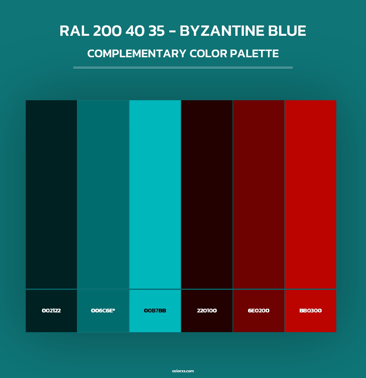 RAL 200 40 35 - Byzantine Blue - Complementary Color Palette