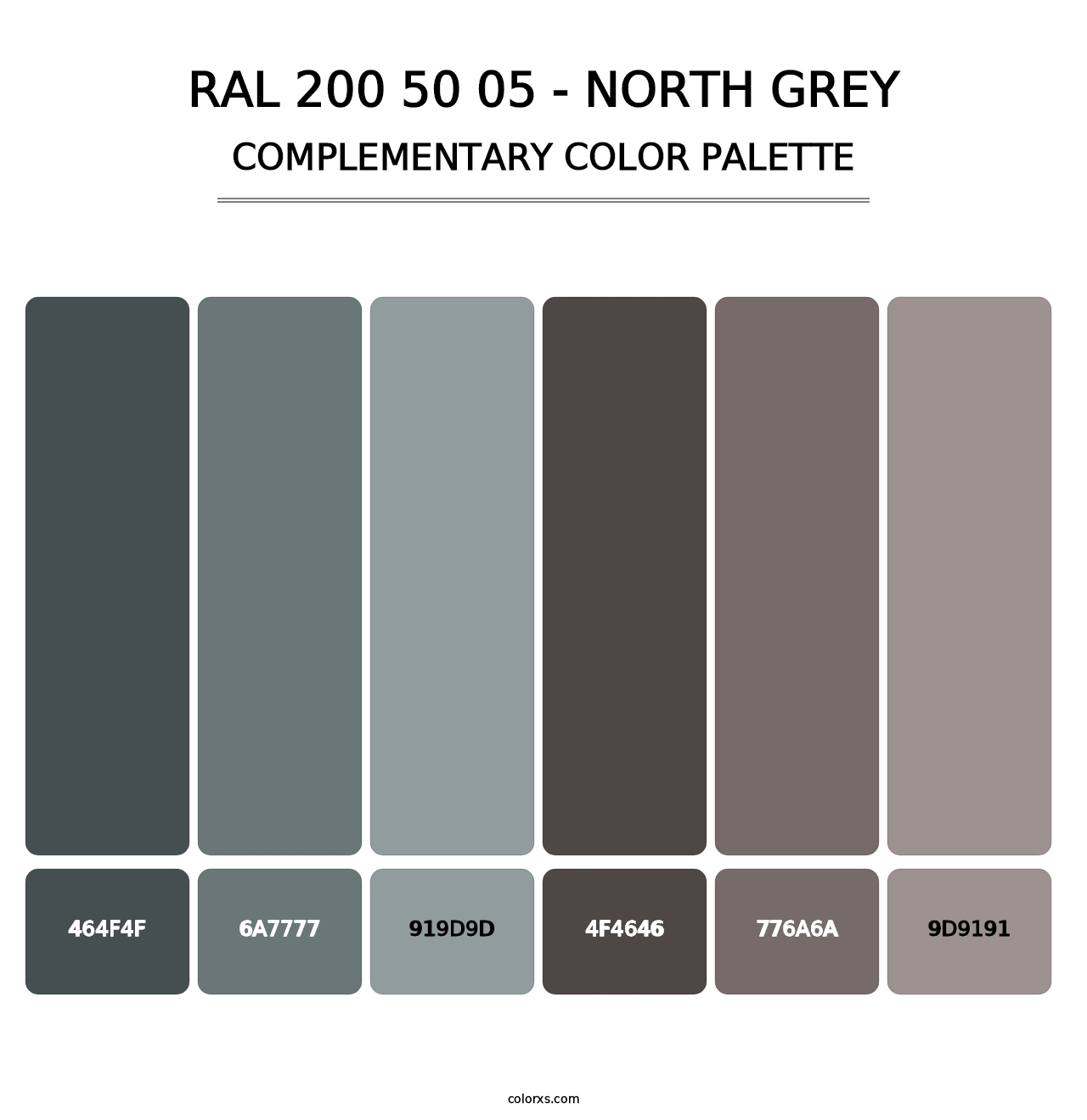 RAL 200 50 05 - North Grey - Complementary Color Palette