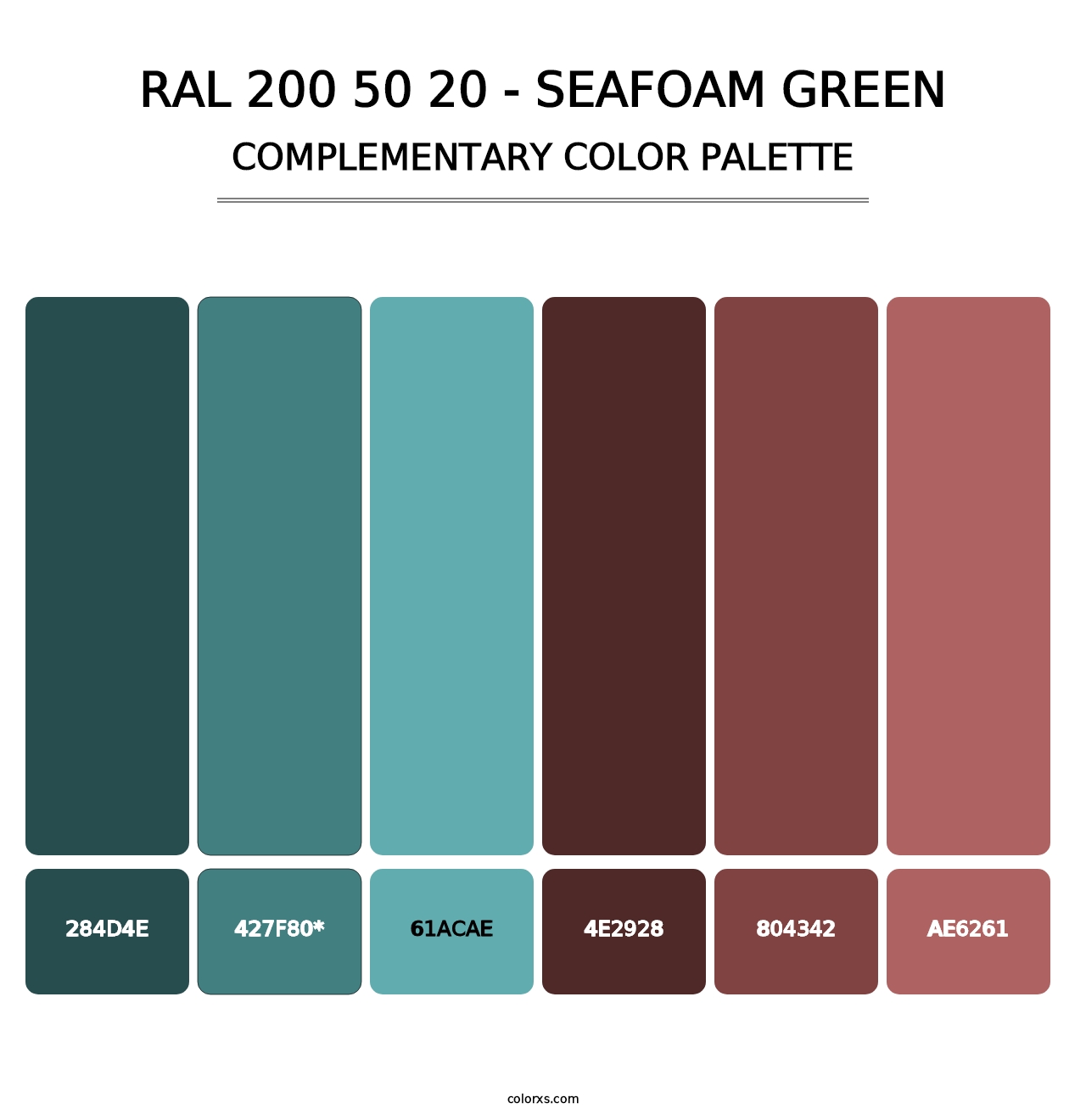 RAL 200 50 20 - Seafoam Green - Complementary Color Palette