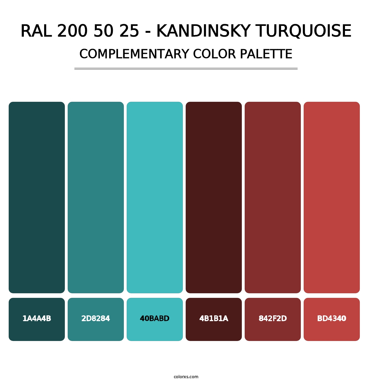 RAL 200 50 25 - Kandinsky Turquoise - Complementary Color Palette