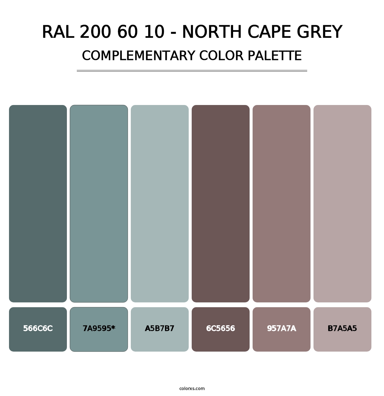 RAL 200 60 10 - North Cape Grey - Complementary Color Palette