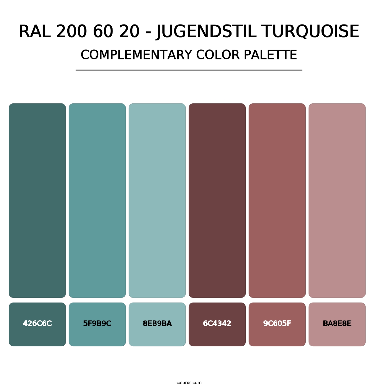 RAL 200 60 20 - Jugendstil Turquoise - Complementary Color Palette