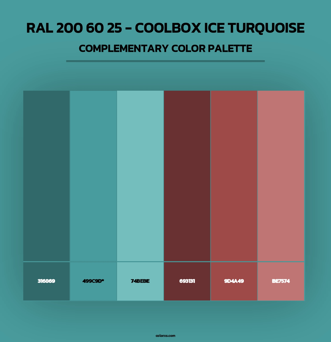 RAL 200 60 25 - Coolbox Ice Turquoise - Complementary Color Palette
