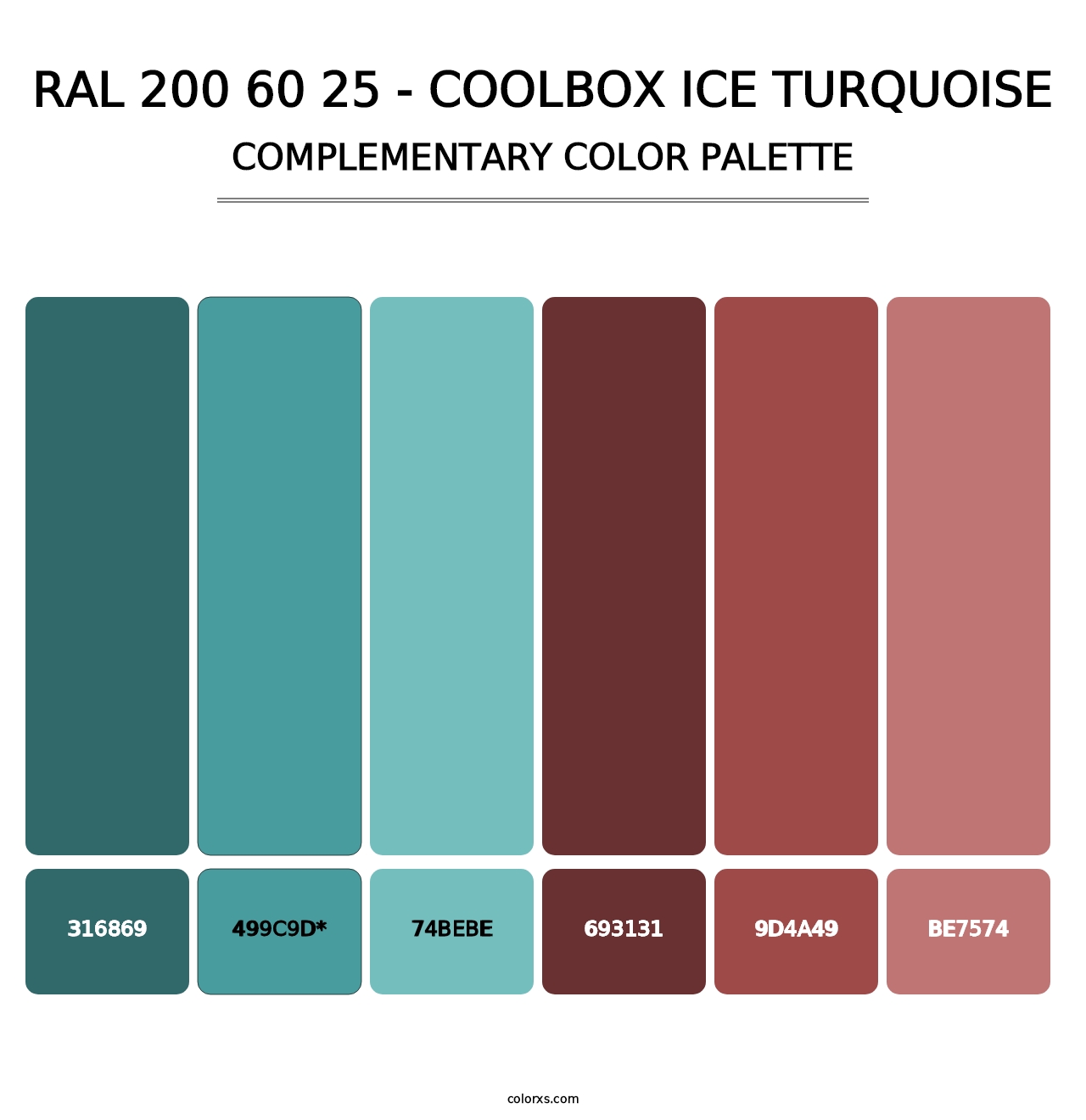 RAL 200 60 25 - Coolbox Ice Turquoise - Complementary Color Palette