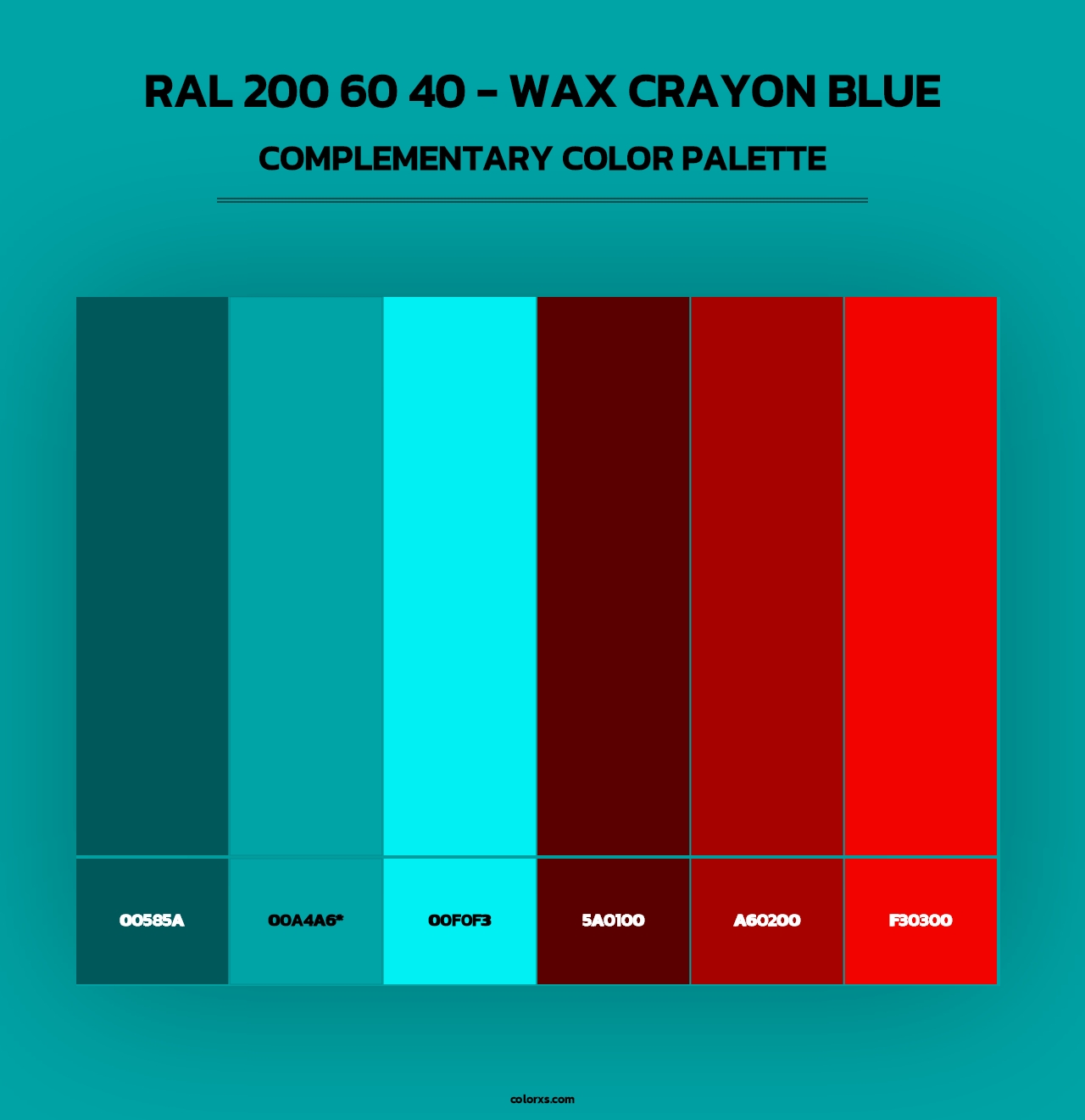 RAL 200 60 40 - Wax Crayon Blue - Complementary Color Palette
