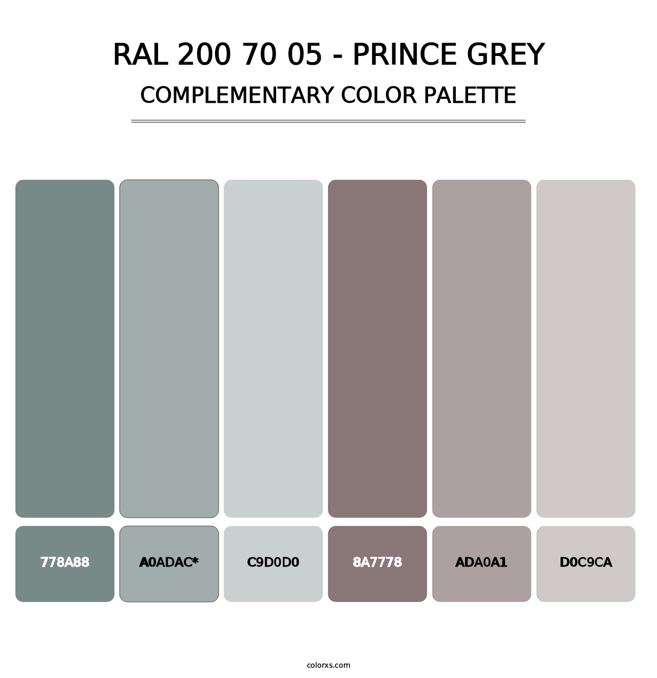RAL 200 70 05 - Prince Grey - Complementary Color Palette