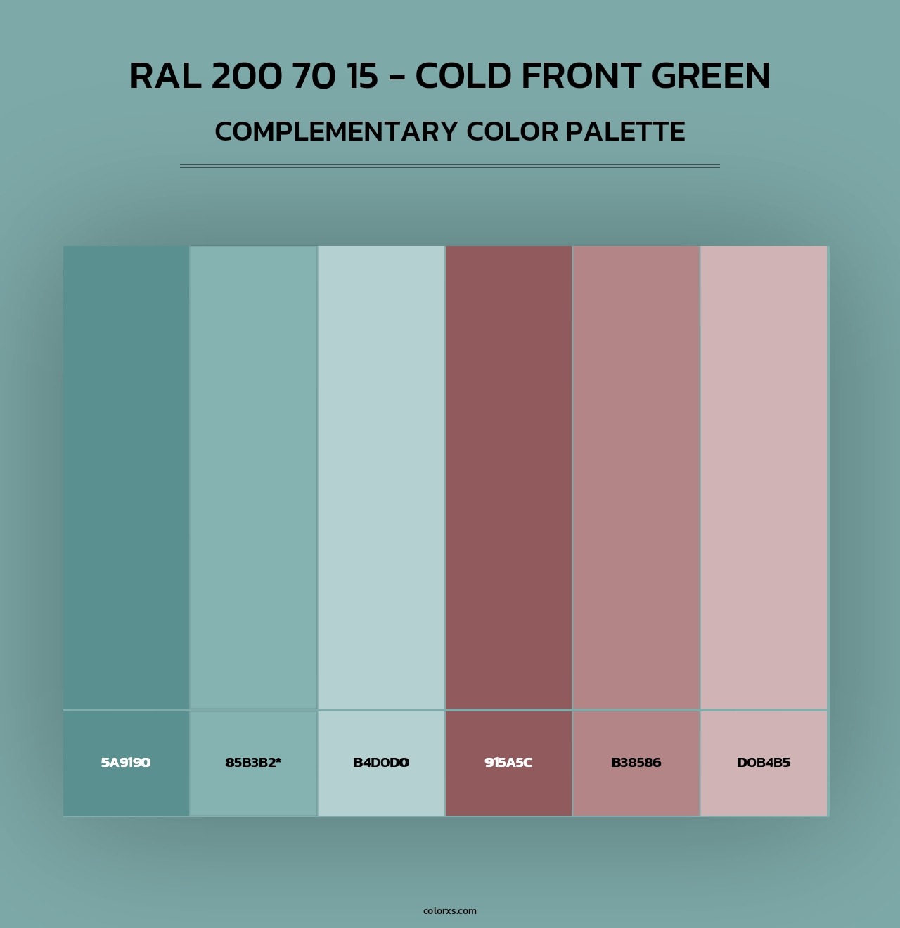 RAL 200 70 15 - Cold Front Green - Complementary Color Palette