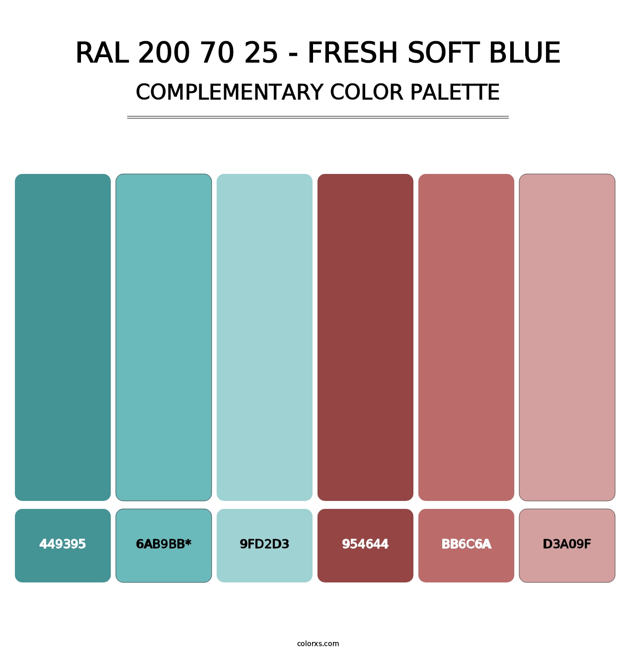 RAL 200 70 25 - Fresh Soft Blue - Complementary Color Palette