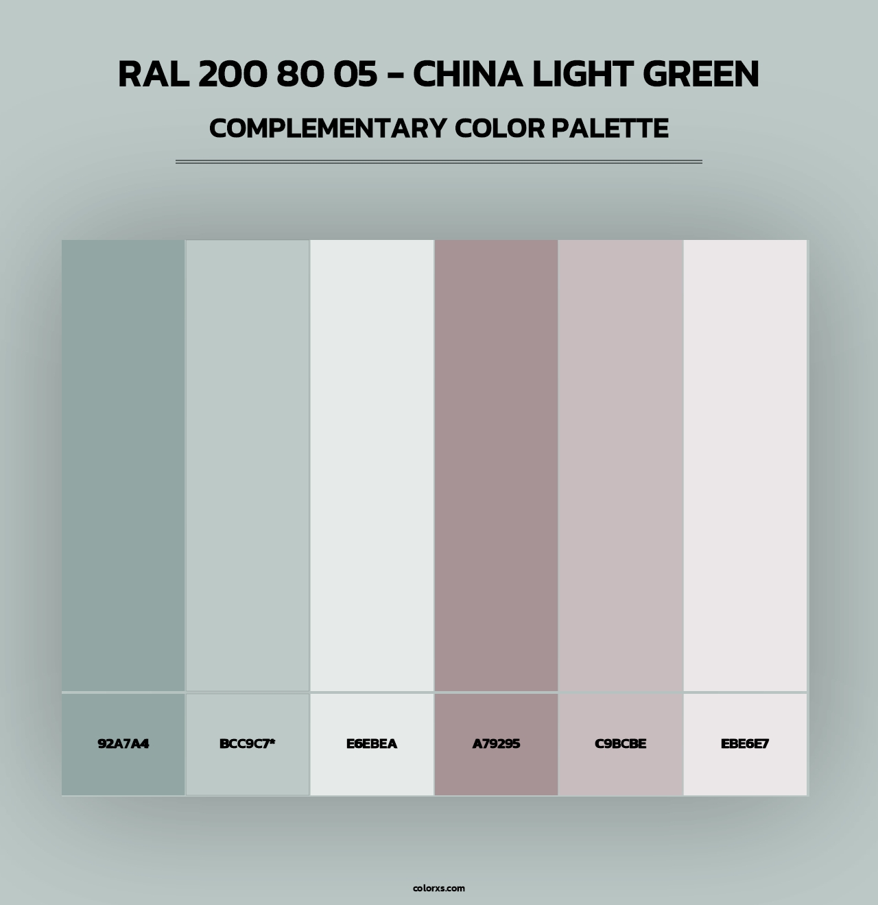 RAL 200 80 05 - China Light Green - Complementary Color Palette