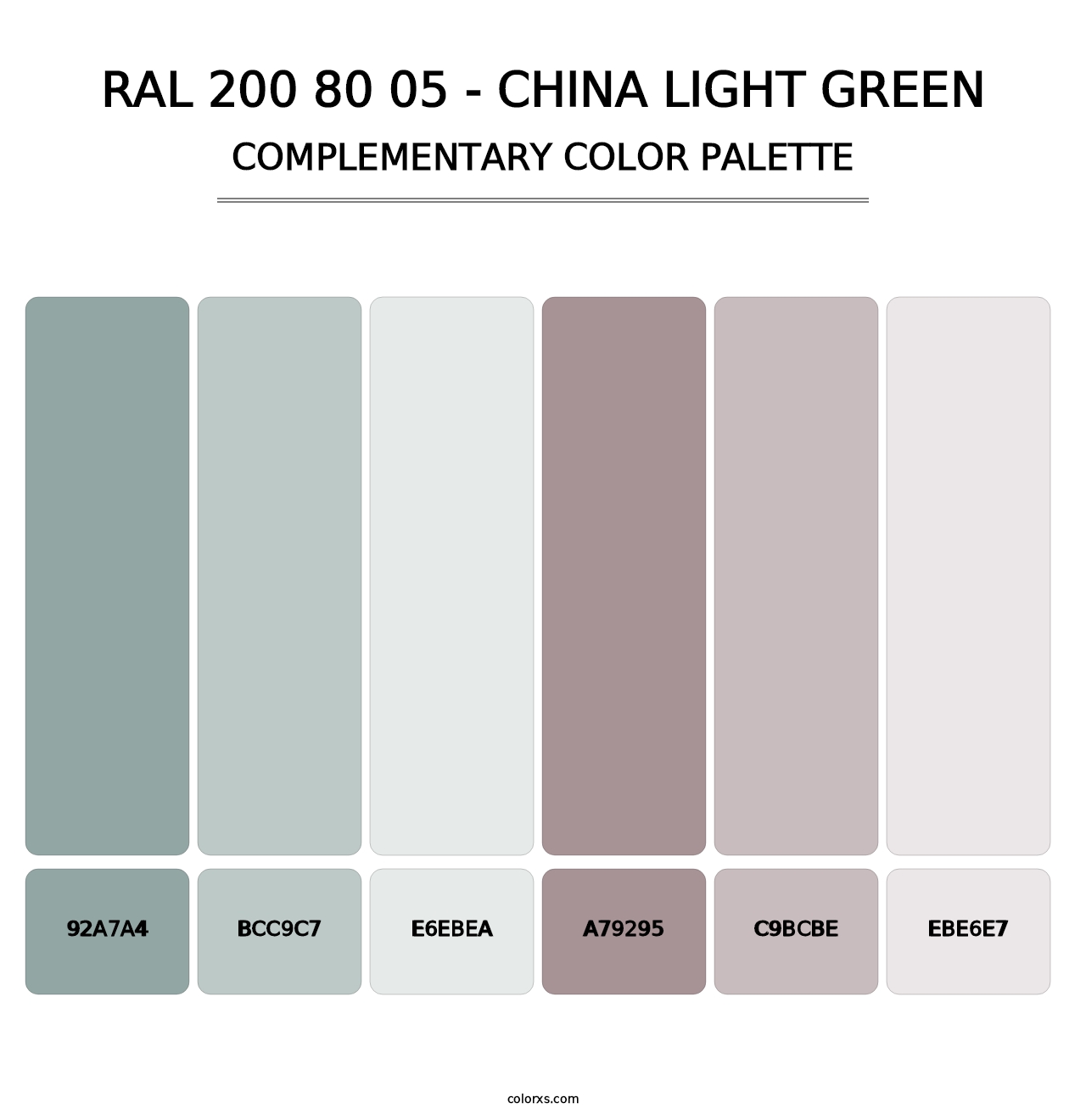 RAL 200 80 05 - China Light Green - Complementary Color Palette