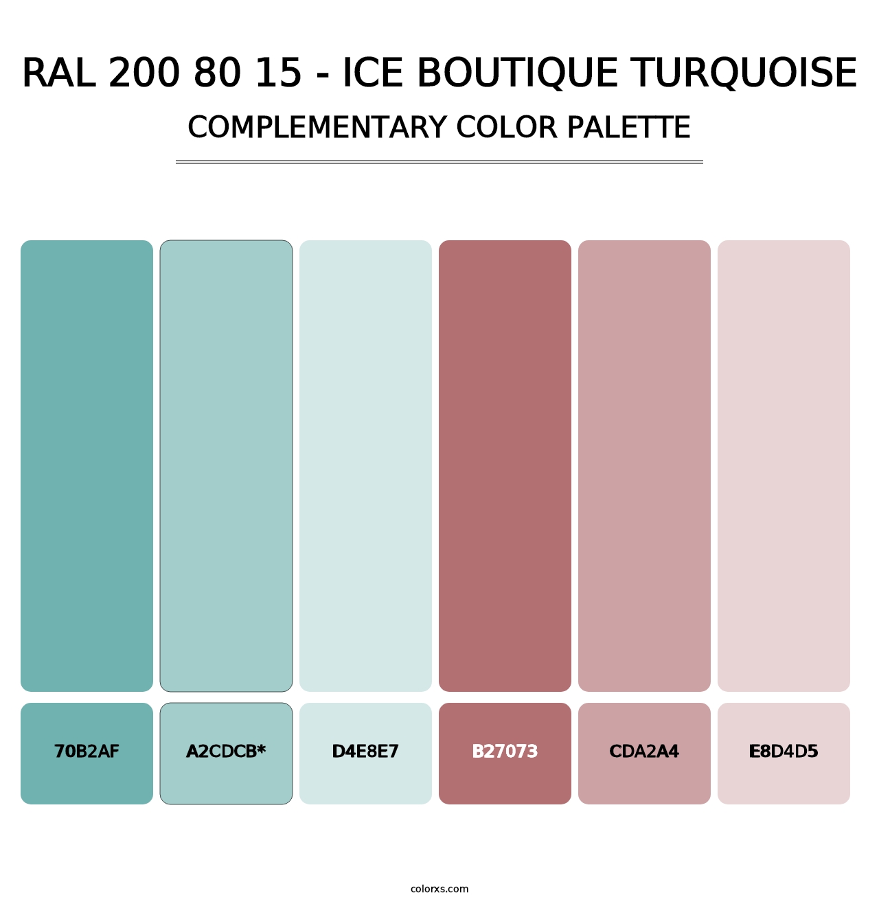 RAL 200 80 15 - Ice Boutique Turquoise - Complementary Color Palette