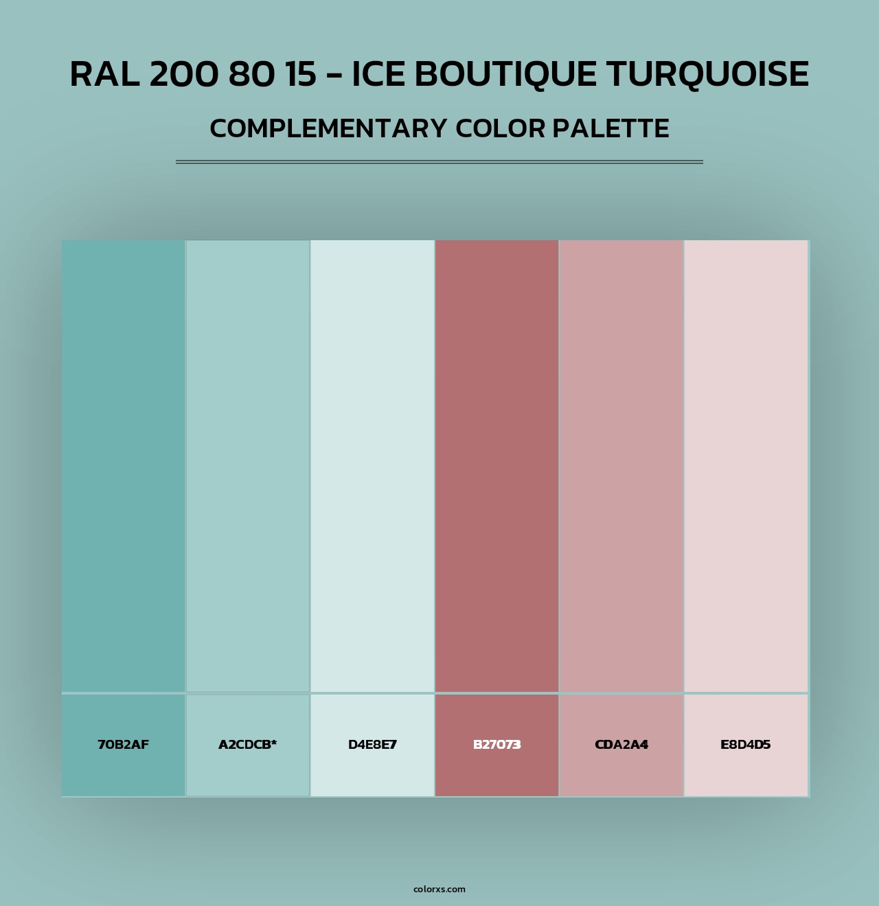 RAL 200 80 15 - Ice Boutique Turquoise - Complementary Color Palette
