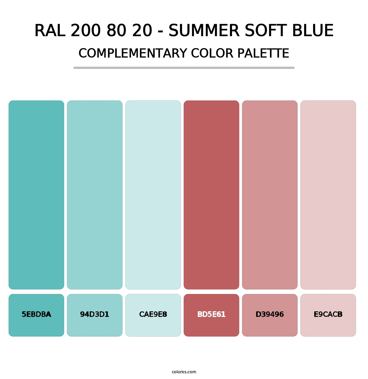 RAL 200 80 20 - Summer Soft Blue - Complementary Color Palette