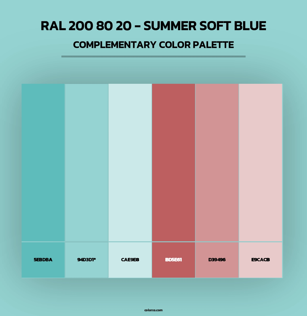 RAL 200 80 20 - Summer Soft Blue - Complementary Color Palette