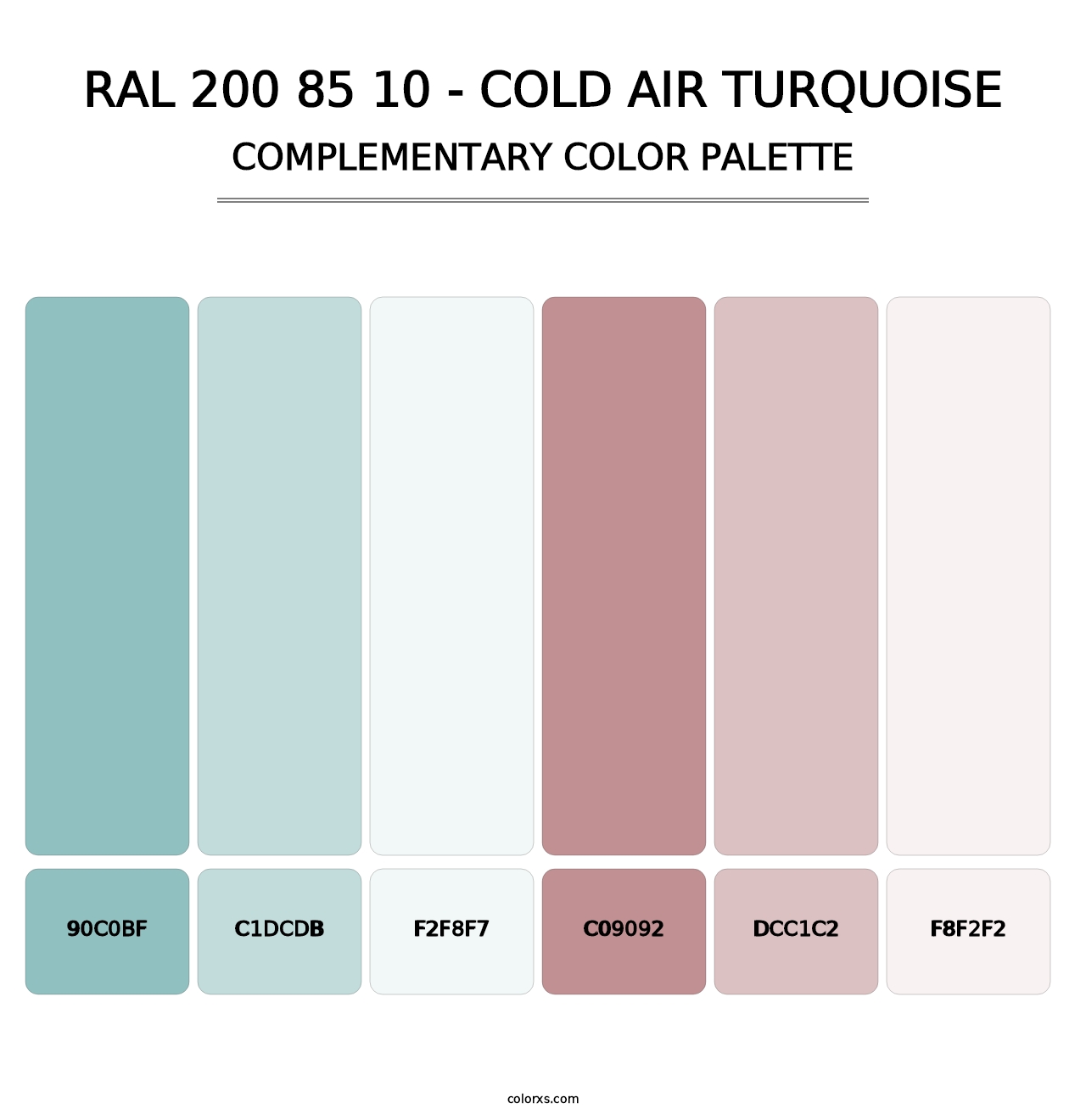 RAL 200 85 10 - Cold Air Turquoise - Complementary Color Palette
