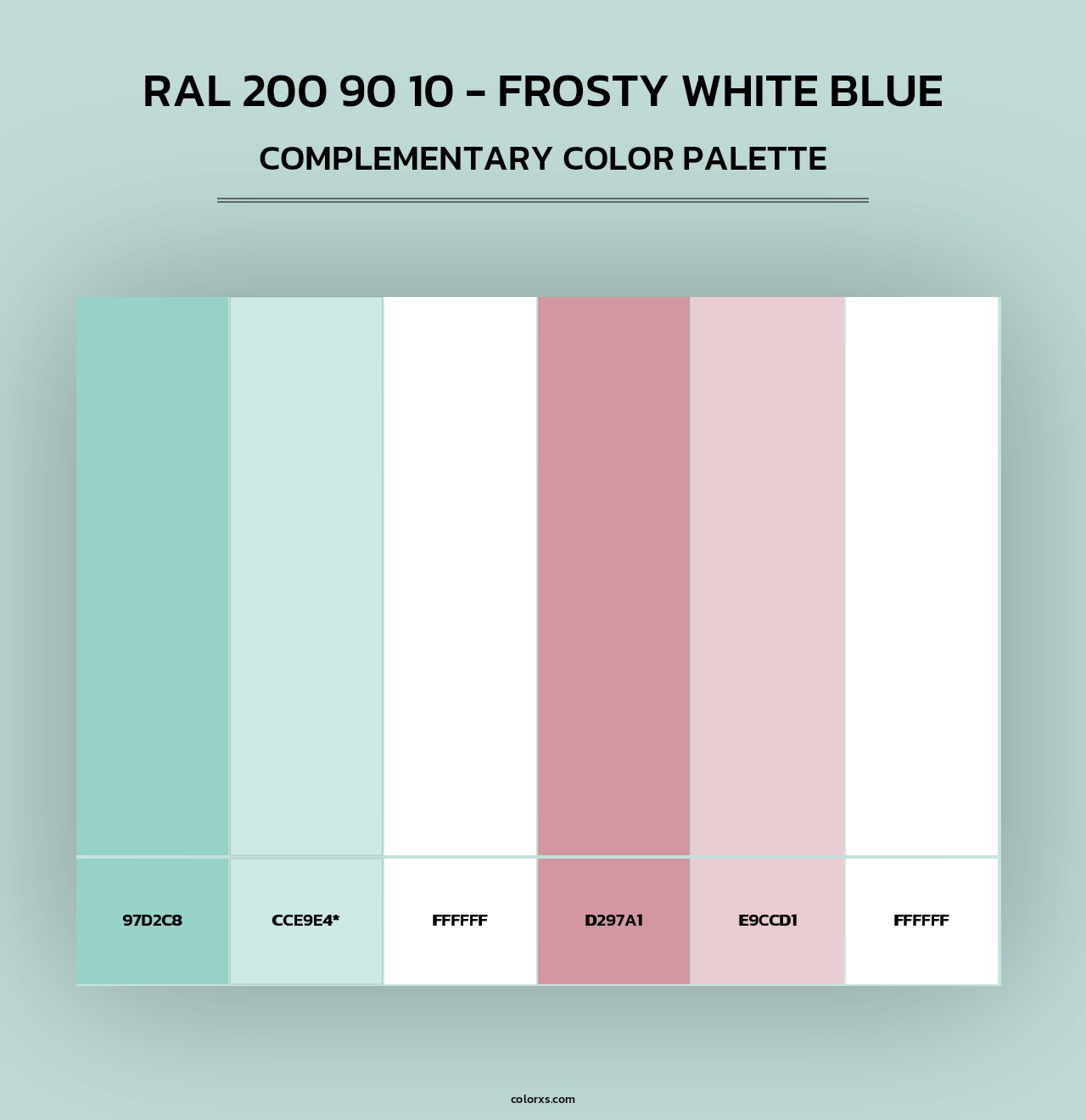 RAL 200 90 10 - Frosty White Blue - Complementary Color Palette