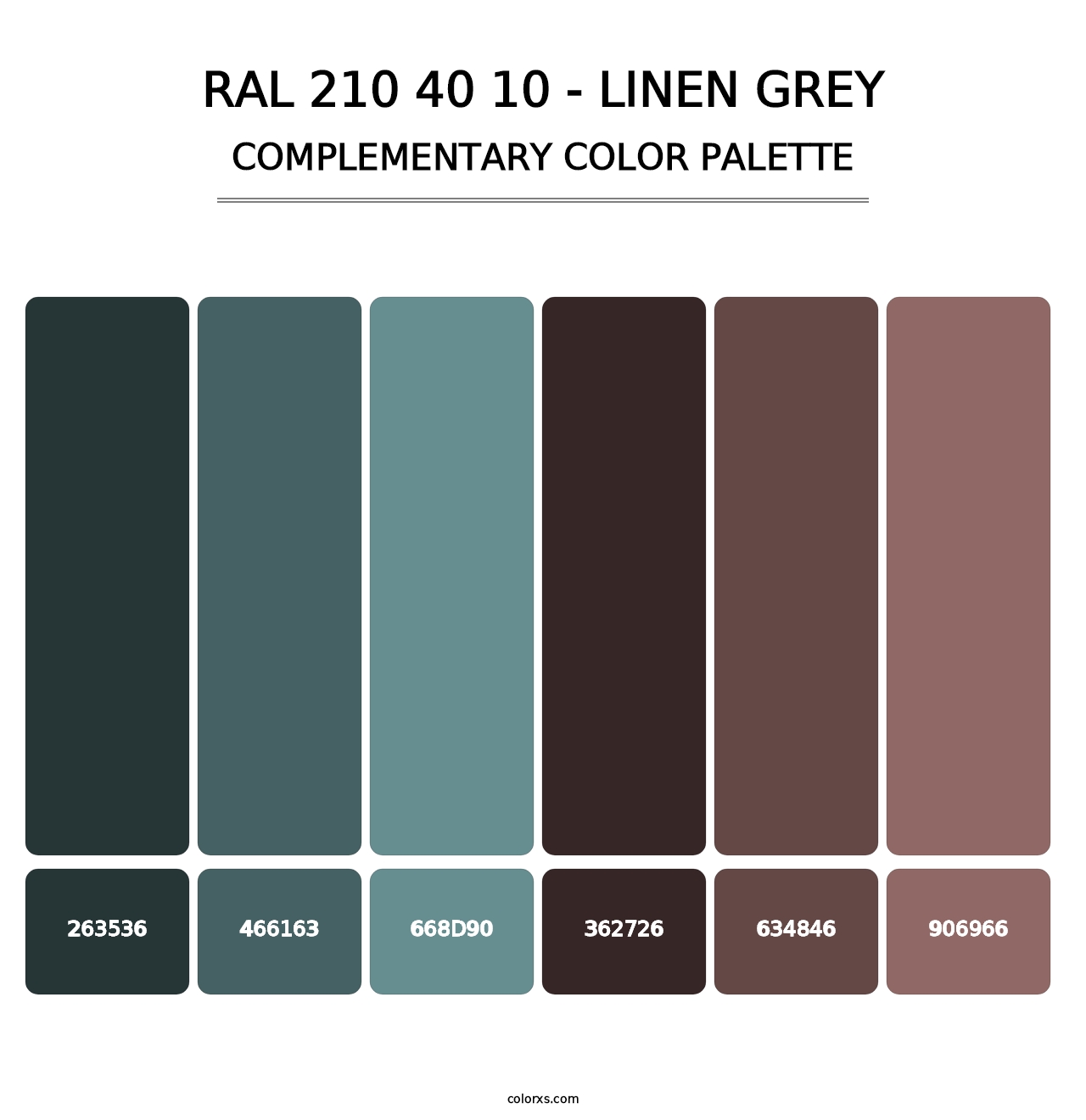 RAL 210 40 10 - Linen Grey - Complementary Color Palette
