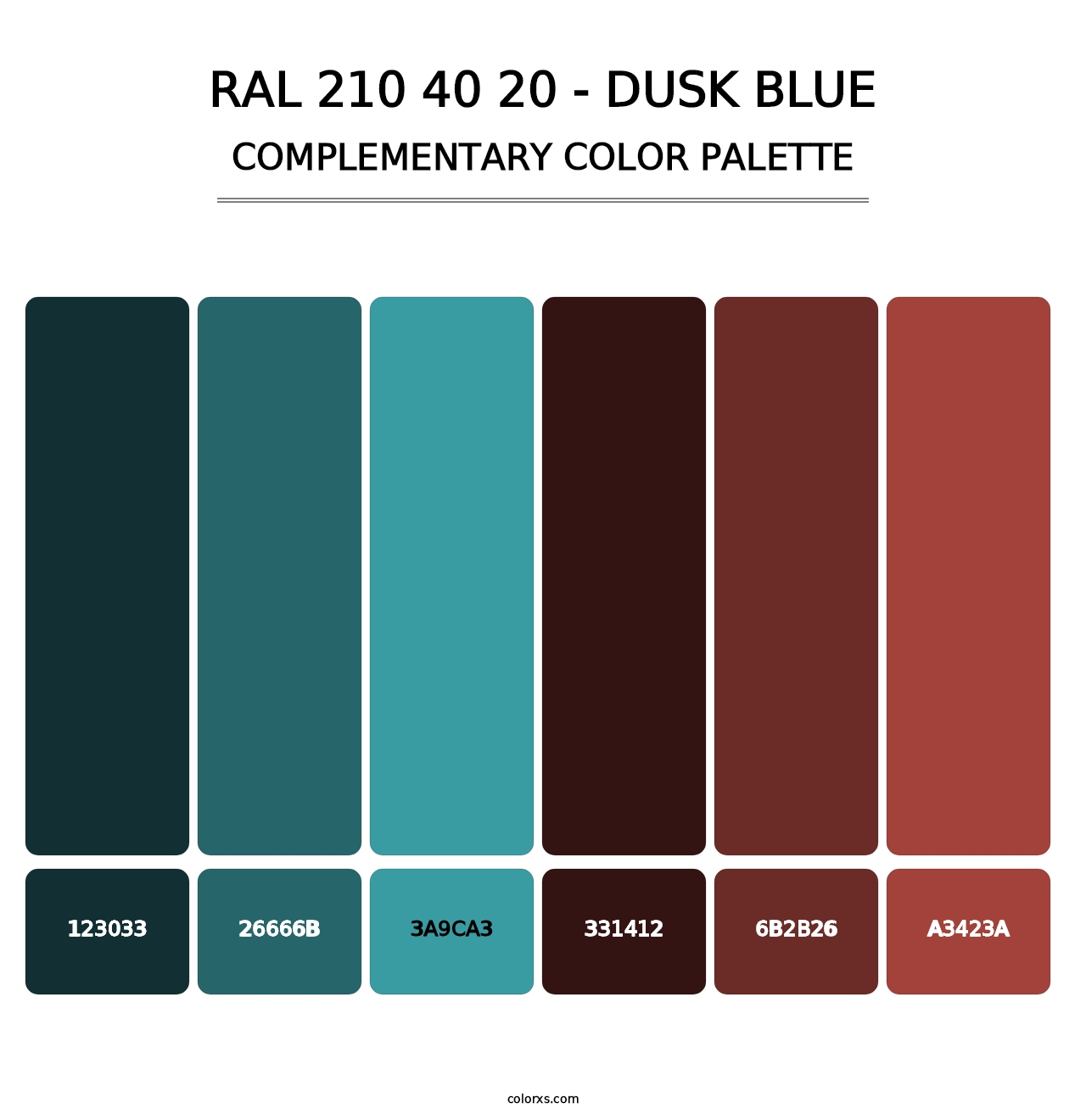 RAL 210 40 20 - Dusk Blue - Complementary Color Palette