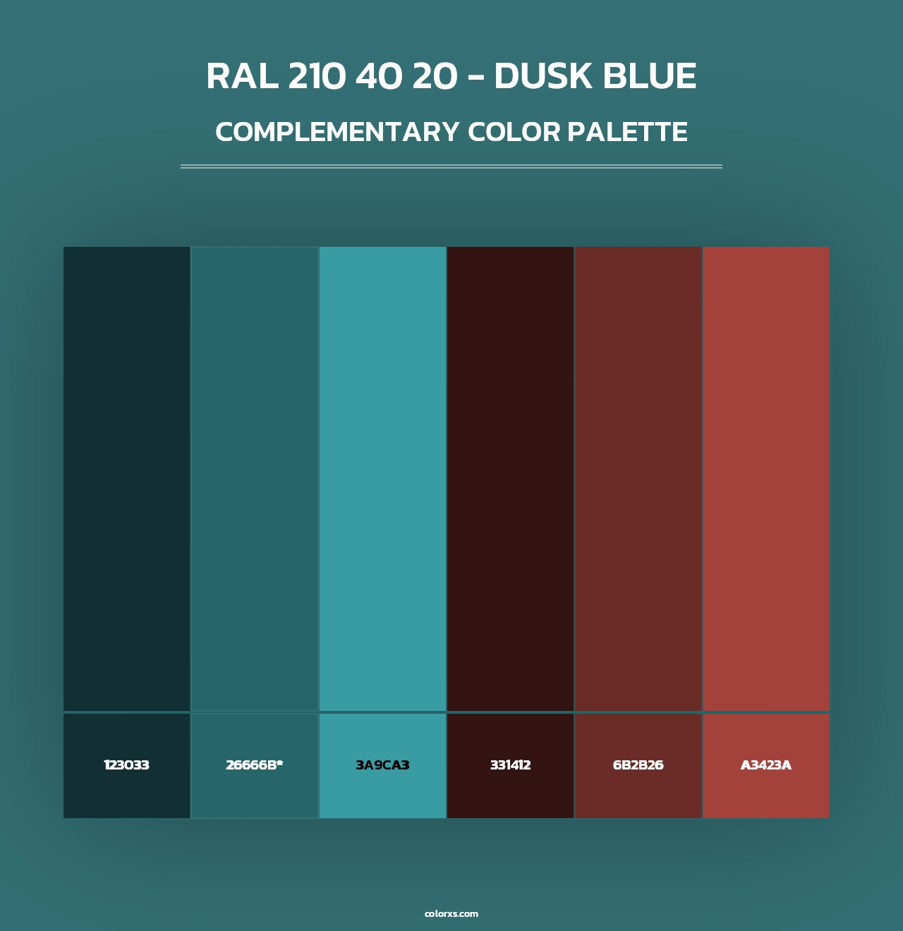 RAL 210 40 20 - Dusk Blue - Complementary Color Palette