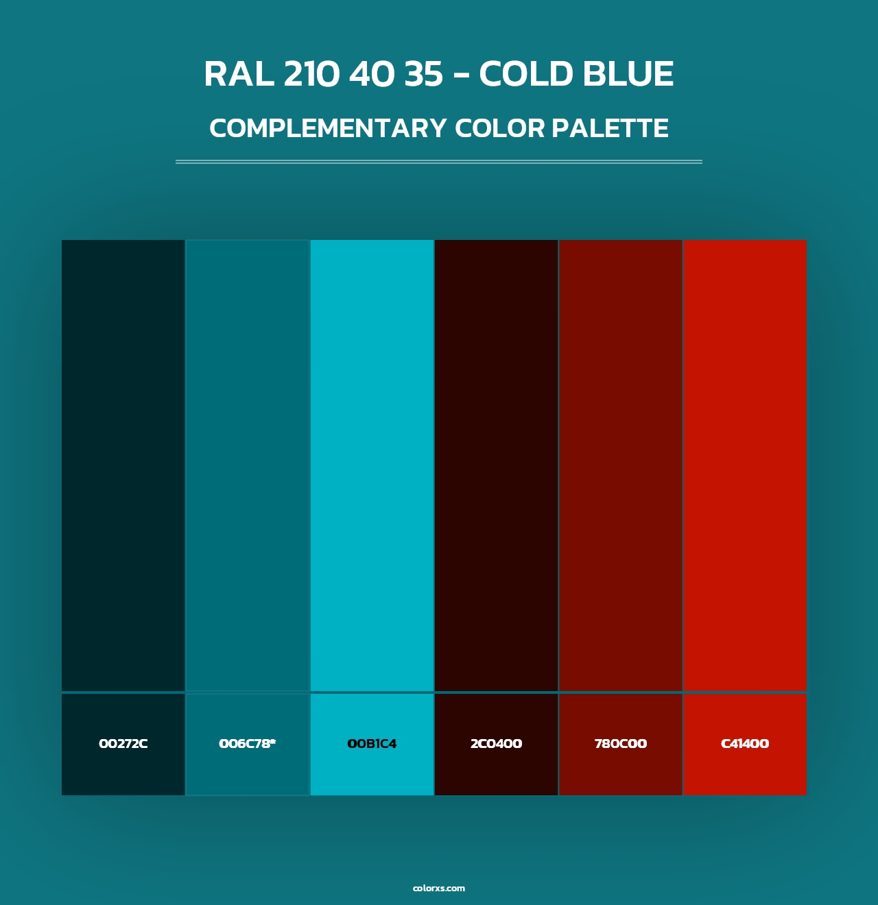 RAL 210 40 35 - Cold Blue - Complementary Color Palette