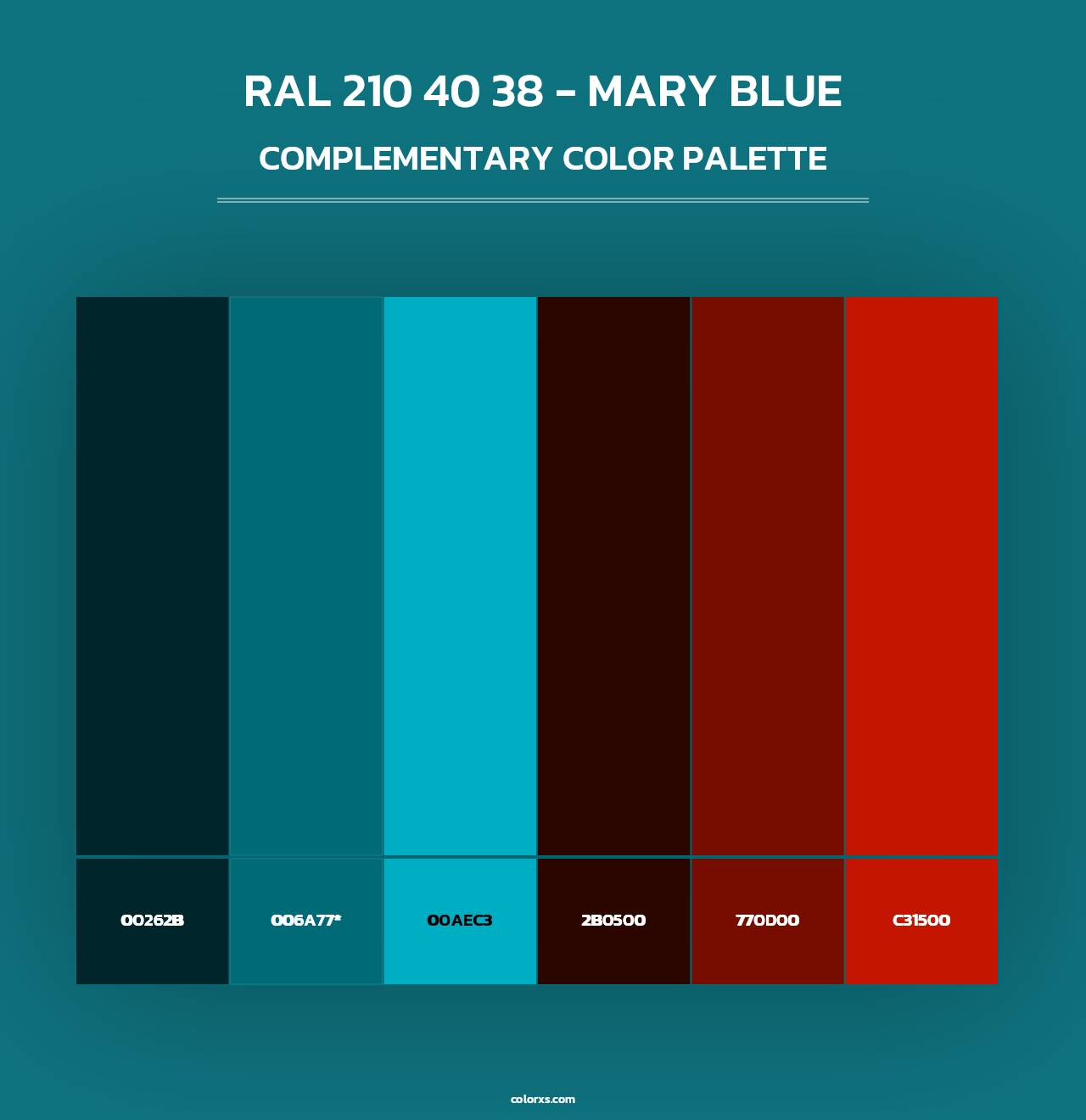 RAL 210 40 38 - Mary Blue - Complementary Color Palette