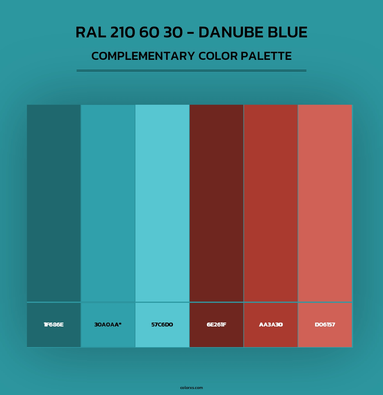 RAL 210 60 30 - Danube Blue - Complementary Color Palette