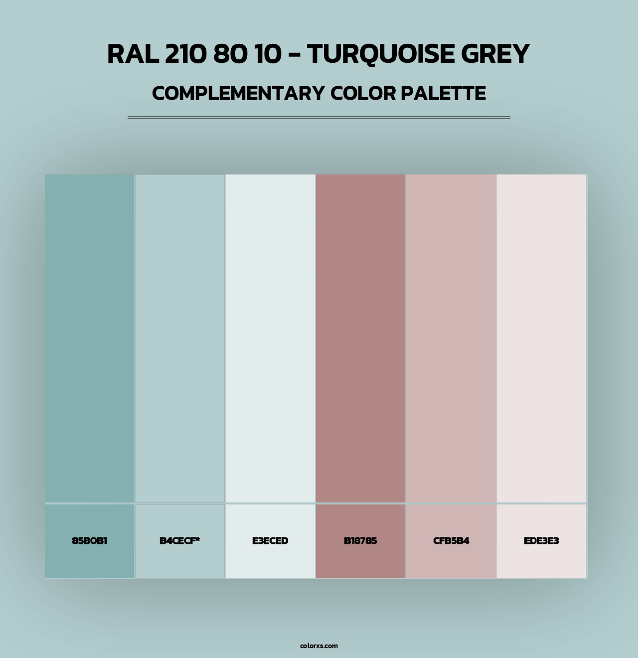 RAL 210 80 10 - Turquoise Grey - Complementary Color Palette