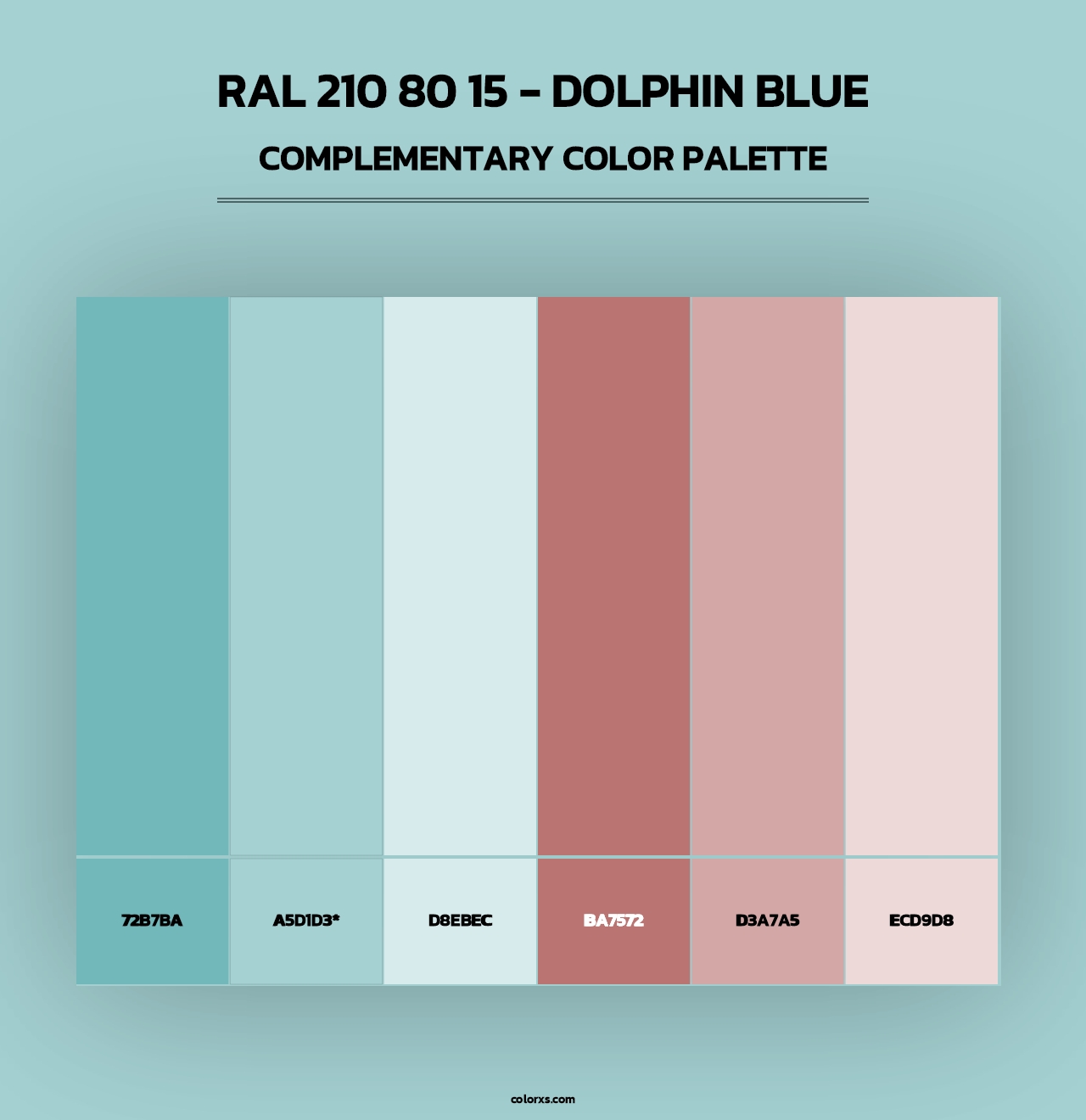 RAL 210 80 15 - Dolphin Blue - Complementary Color Palette