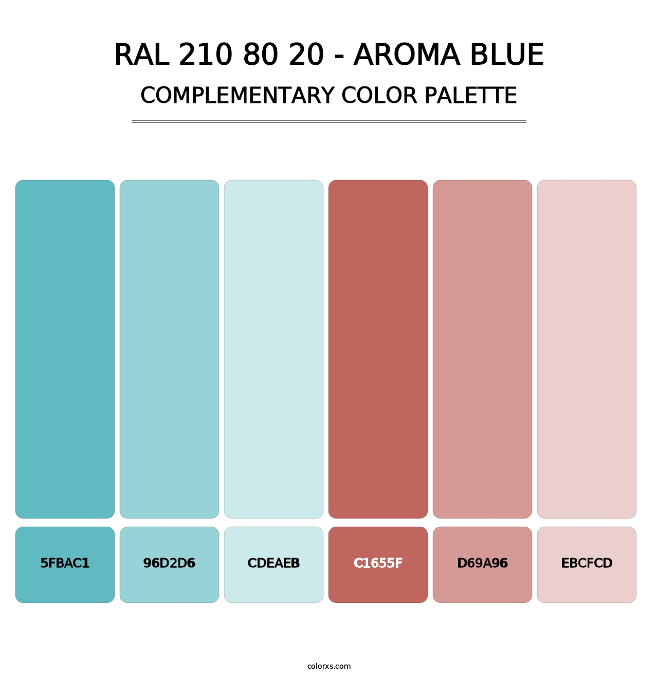 RAL 210 80 20 - Aroma Blue - Complementary Color Palette