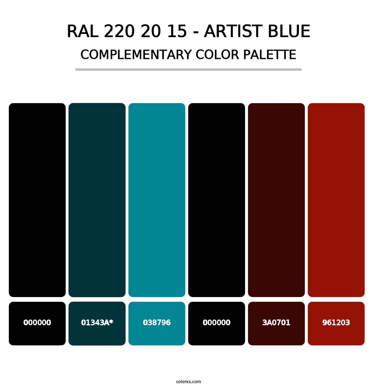 RAL 220 20 15 - Artist Blue - Complementary Color Palette
