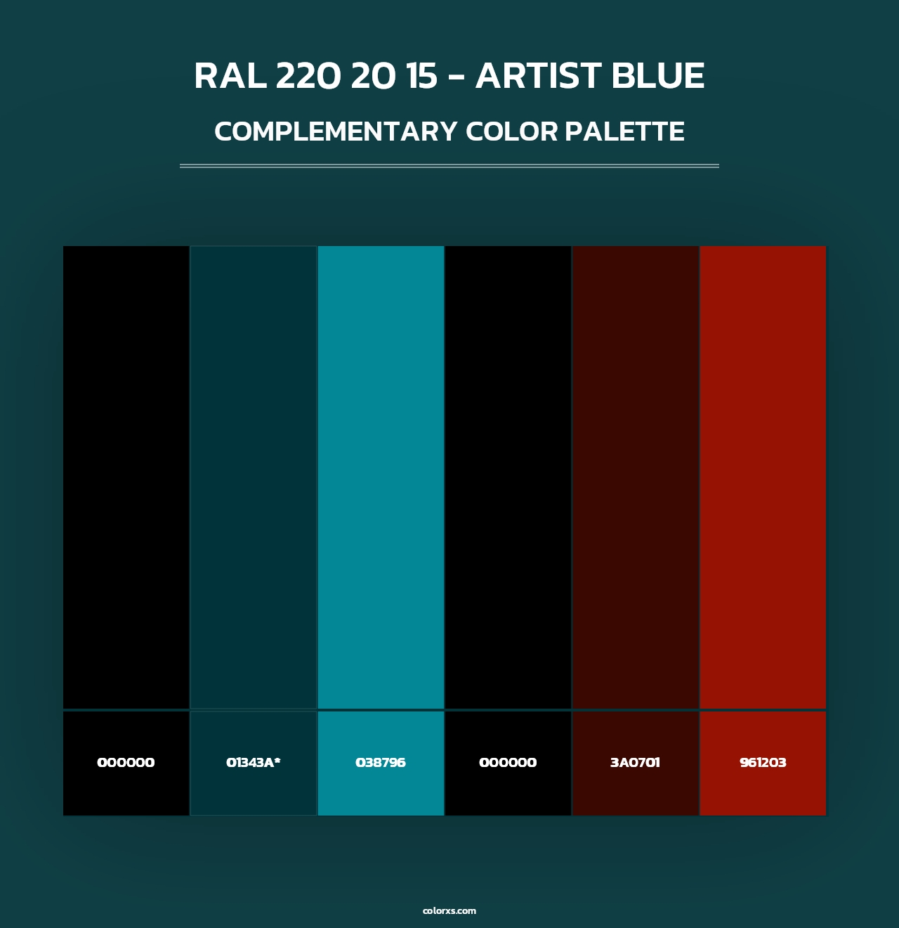 RAL 220 20 15 - Artist Blue - Complementary Color Palette