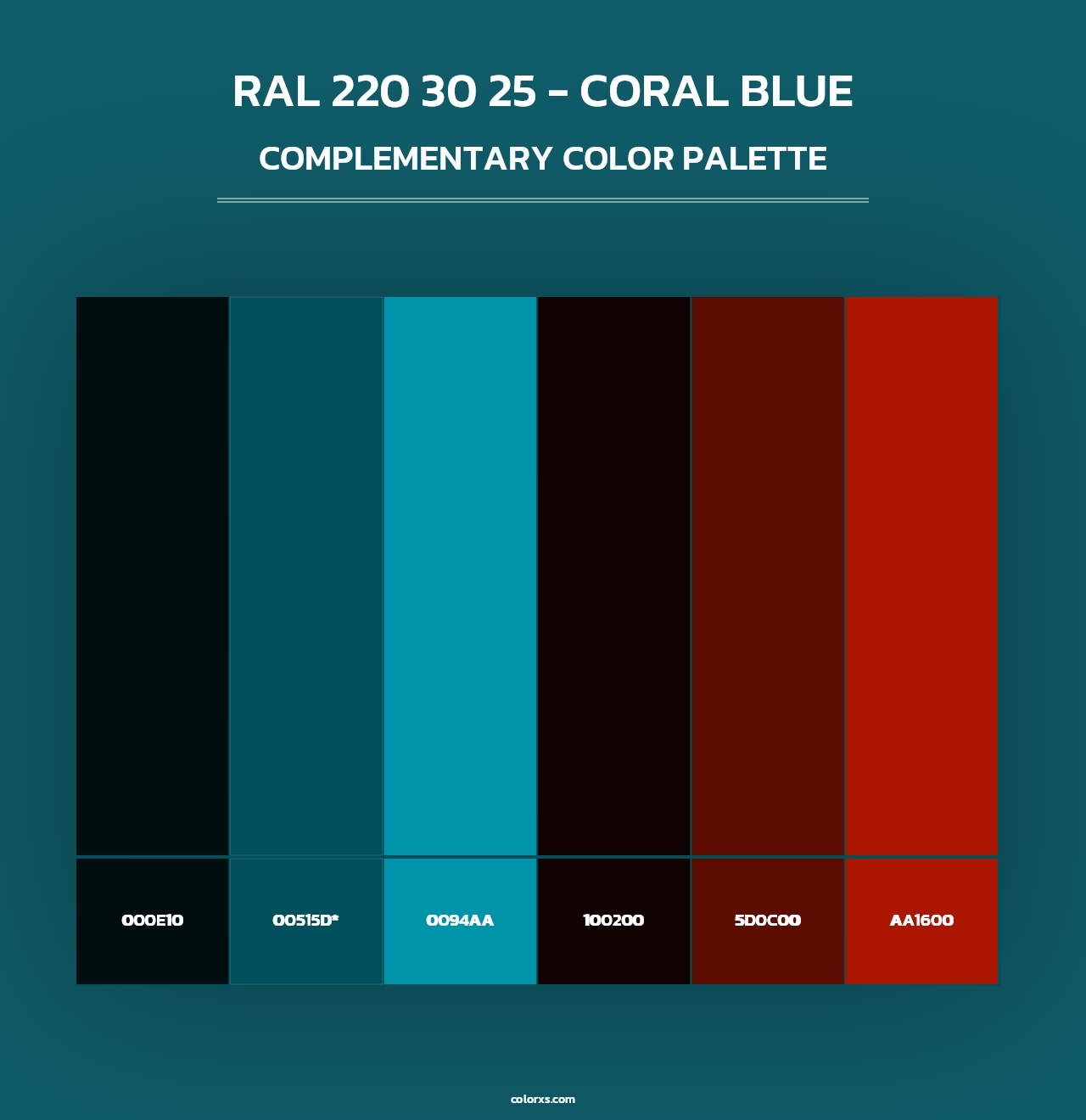 RAL 220 30 25 - Coral Blue - Complementary Color Palette