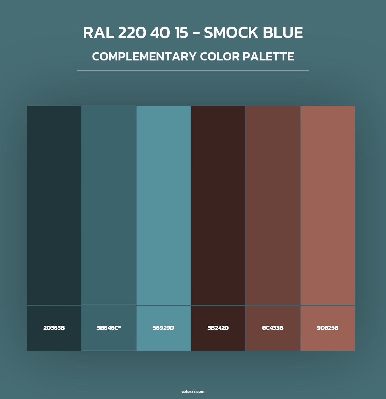 RAL 220 40 15 - Smock Blue - Complementary Color Palette