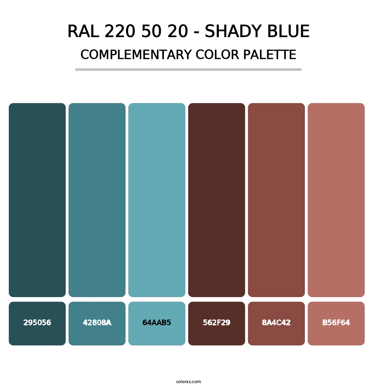 RAL 220 50 20 - Shady Blue - Complementary Color Palette