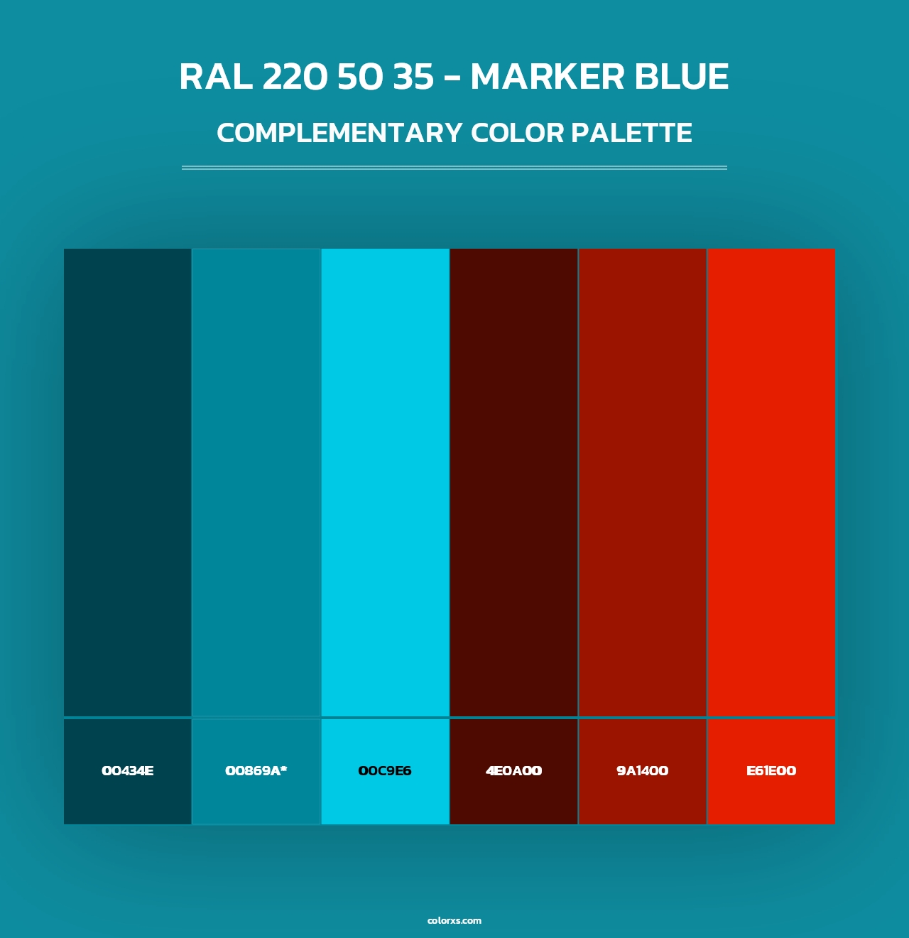 RAL 220 50 35 - Marker Blue - Complementary Color Palette