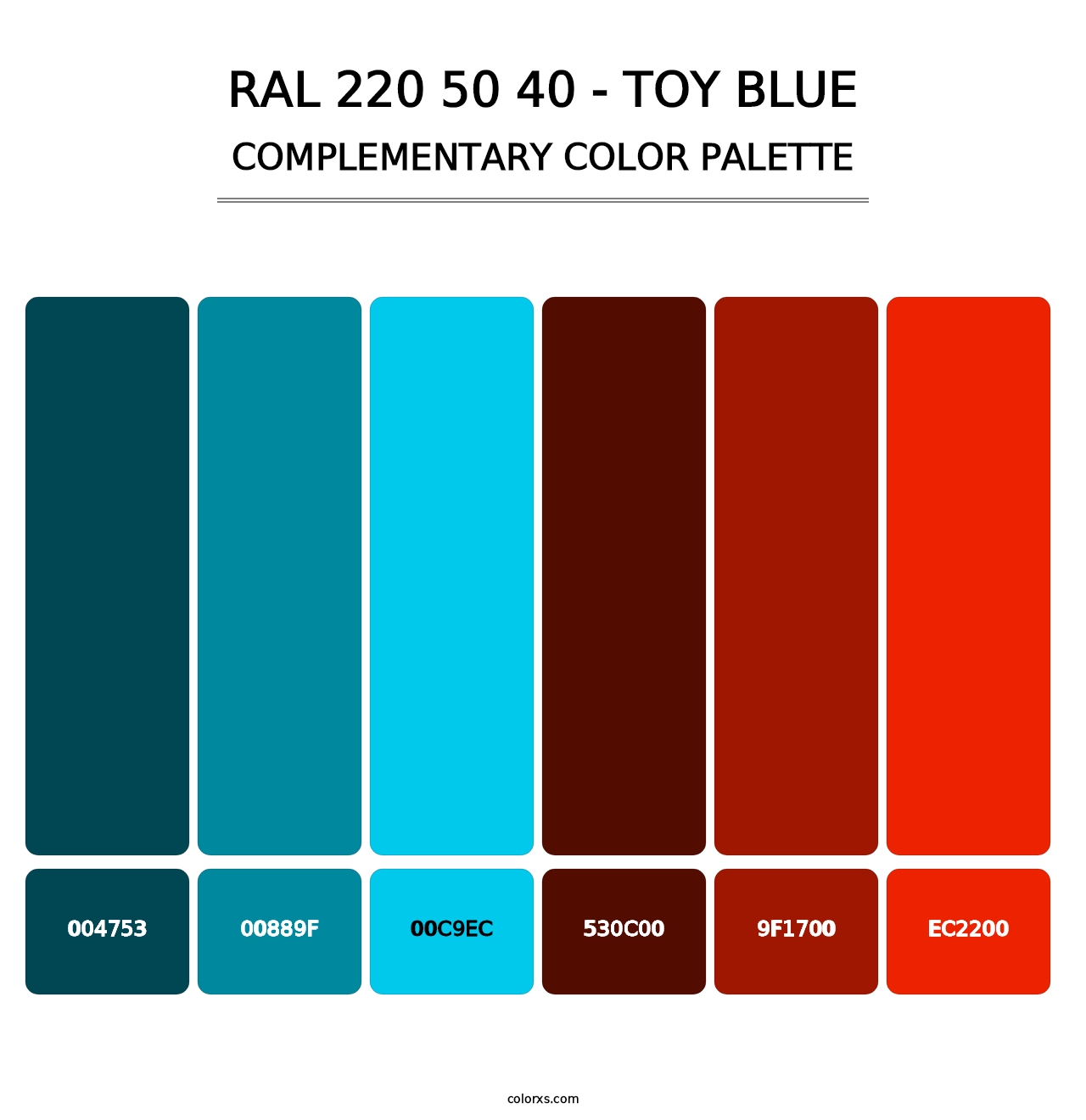 RAL 220 50 40 - Toy Blue - Complementary Color Palette