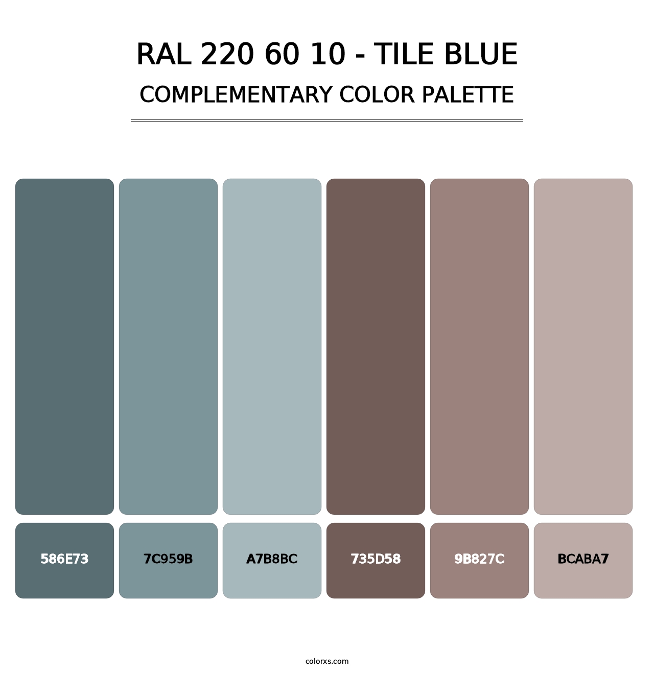 RAL 220 60 10 - Tile Blue - Complementary Color Palette