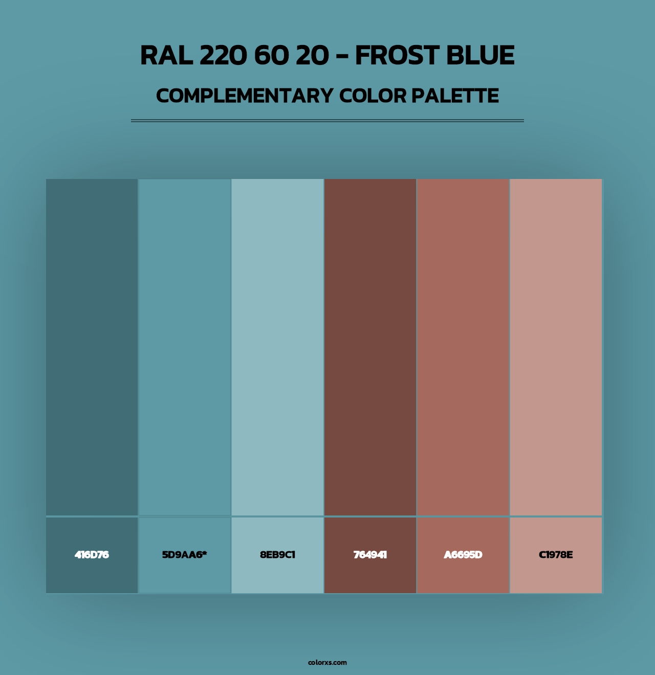 RAL 220 60 20 - Frost Blue - Complementary Color Palette